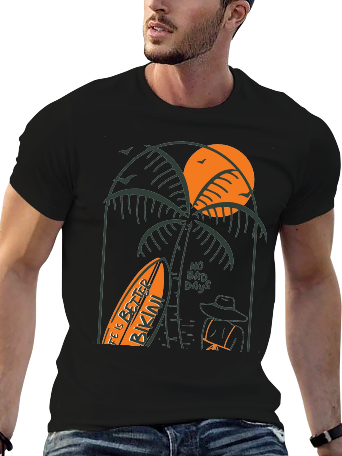 Black Beach Vibes Graphic Tee - Life is Better in a Bikini T-Shirt view 6