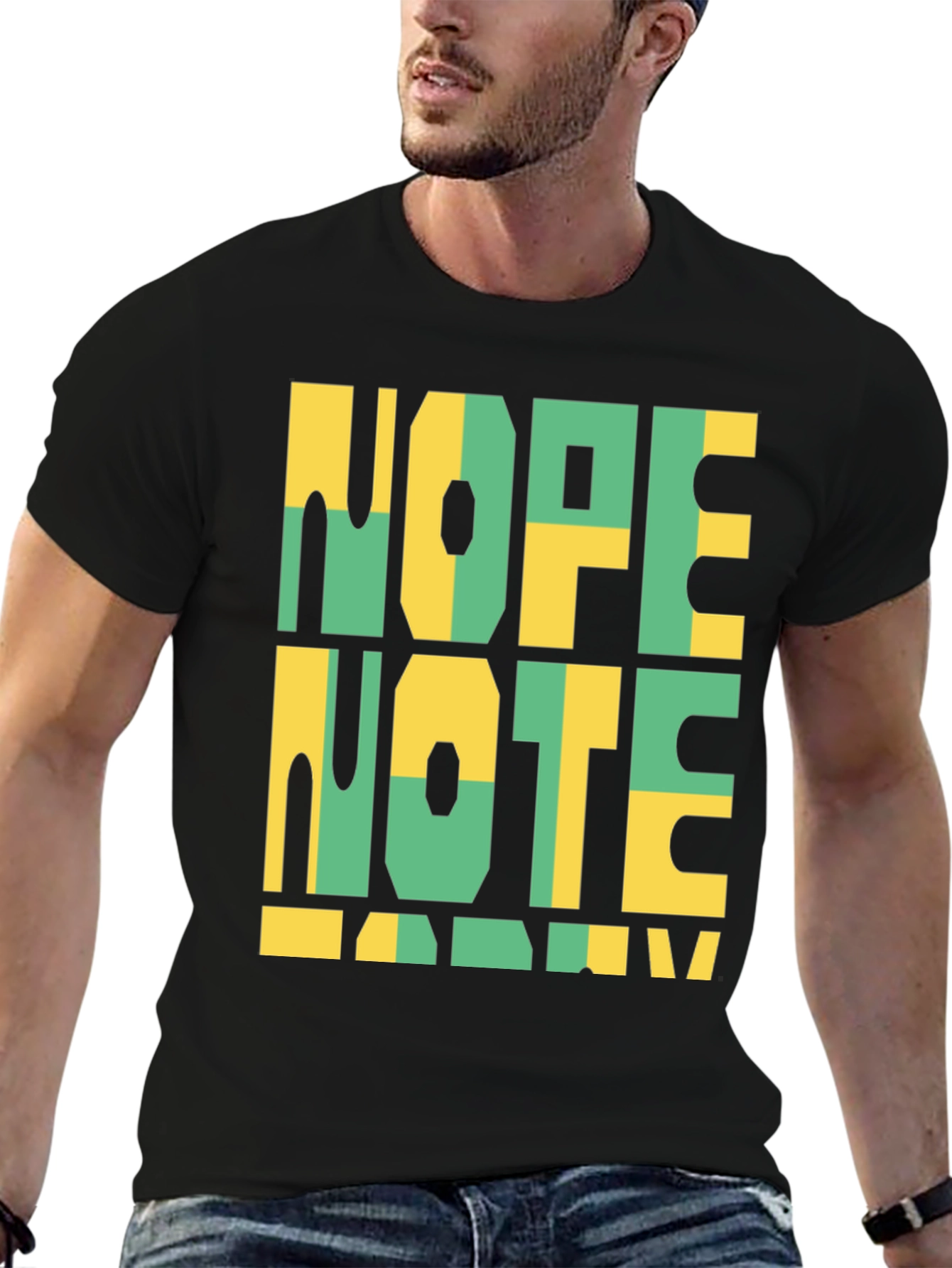 Black Nope Note Today Graphic Tee view 6