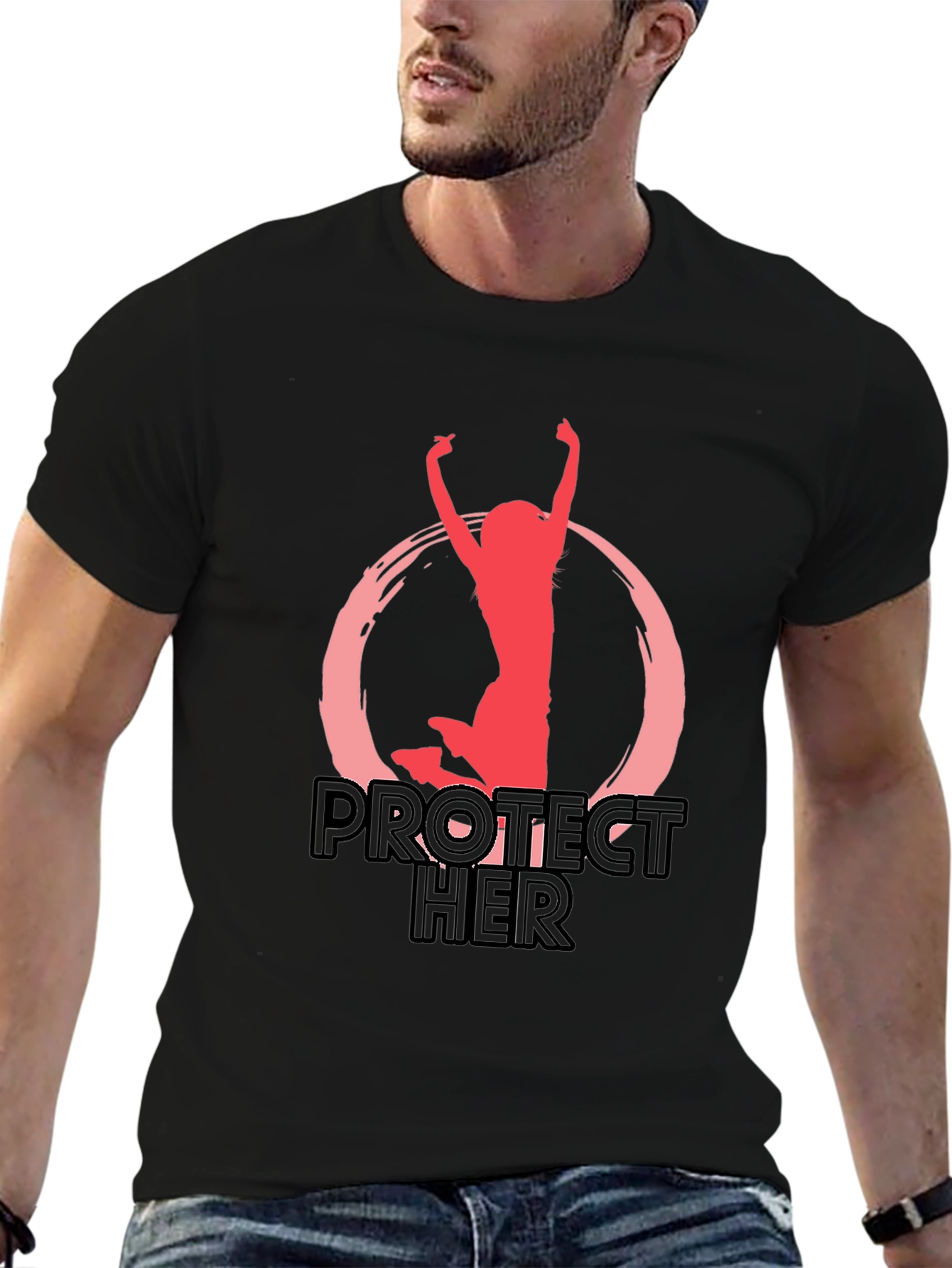 Black Protect Her Graphic T-Shirt view 6
