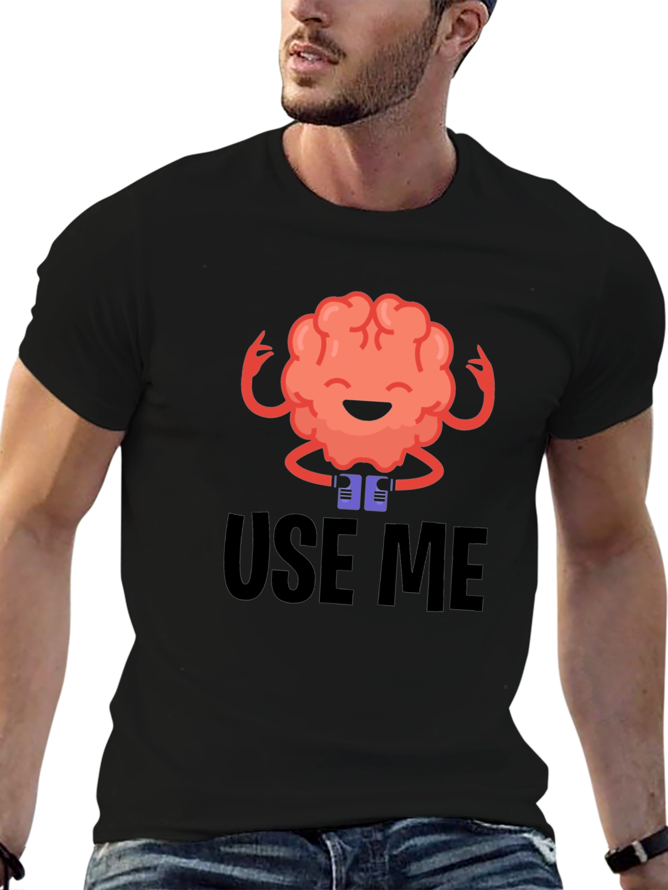 Black Use Me Brain Graphic Tee - Black T-Shirt view 6
