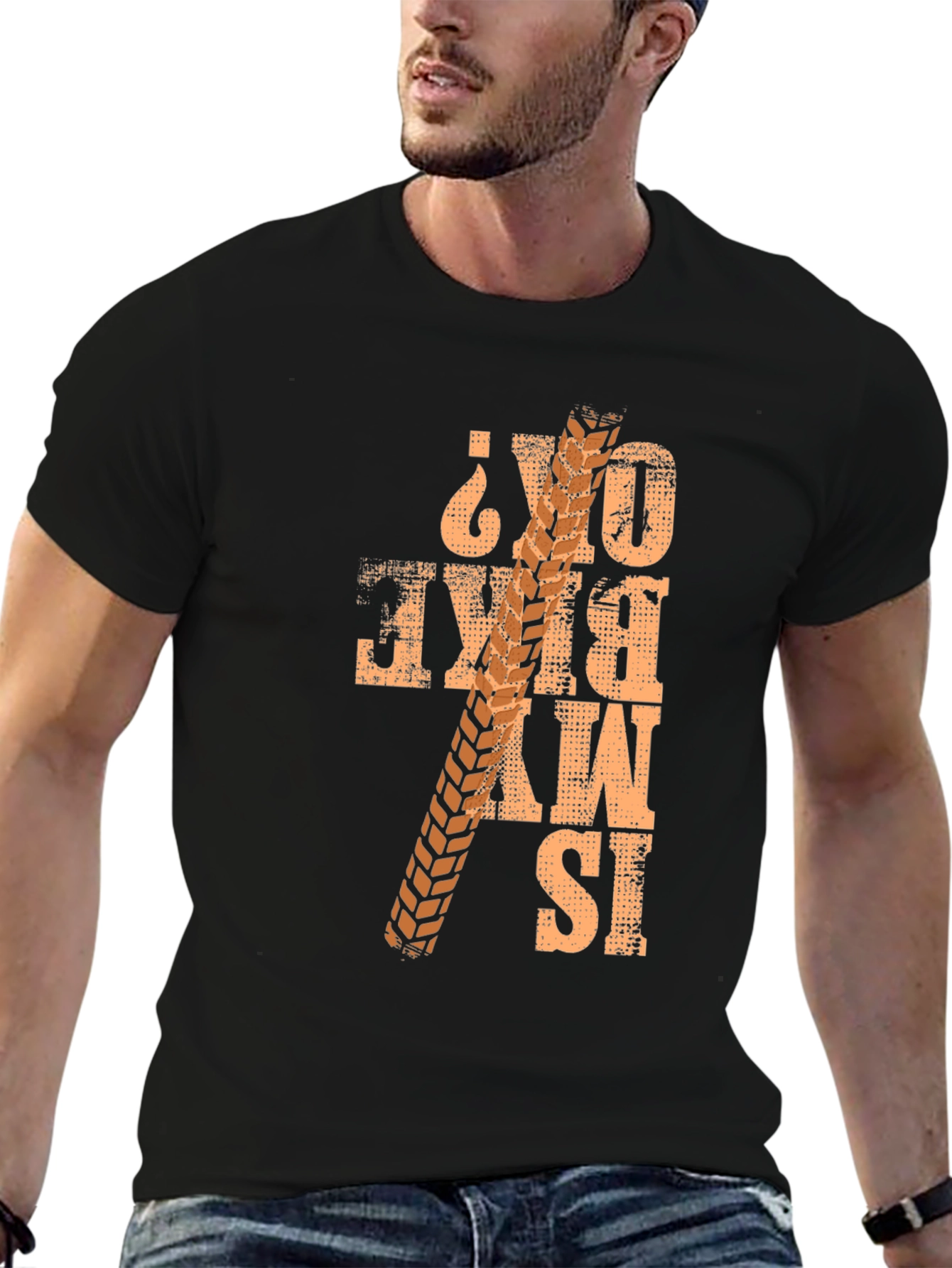 Black Is My Bike OK? T-Shirt - Mountain Biker Tee view 6