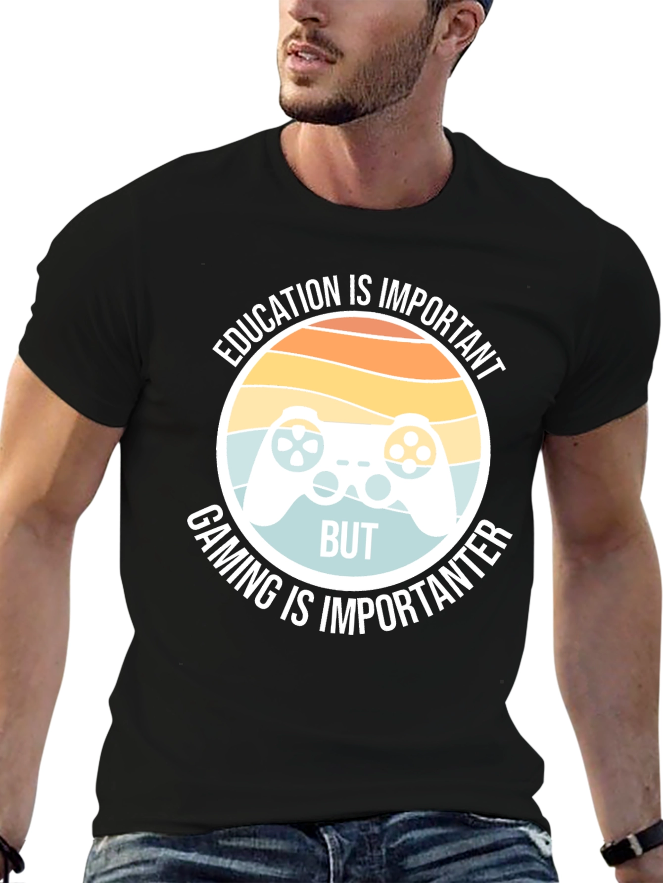 Funny Gamer T-Shirt - Education vs Gaming - 6