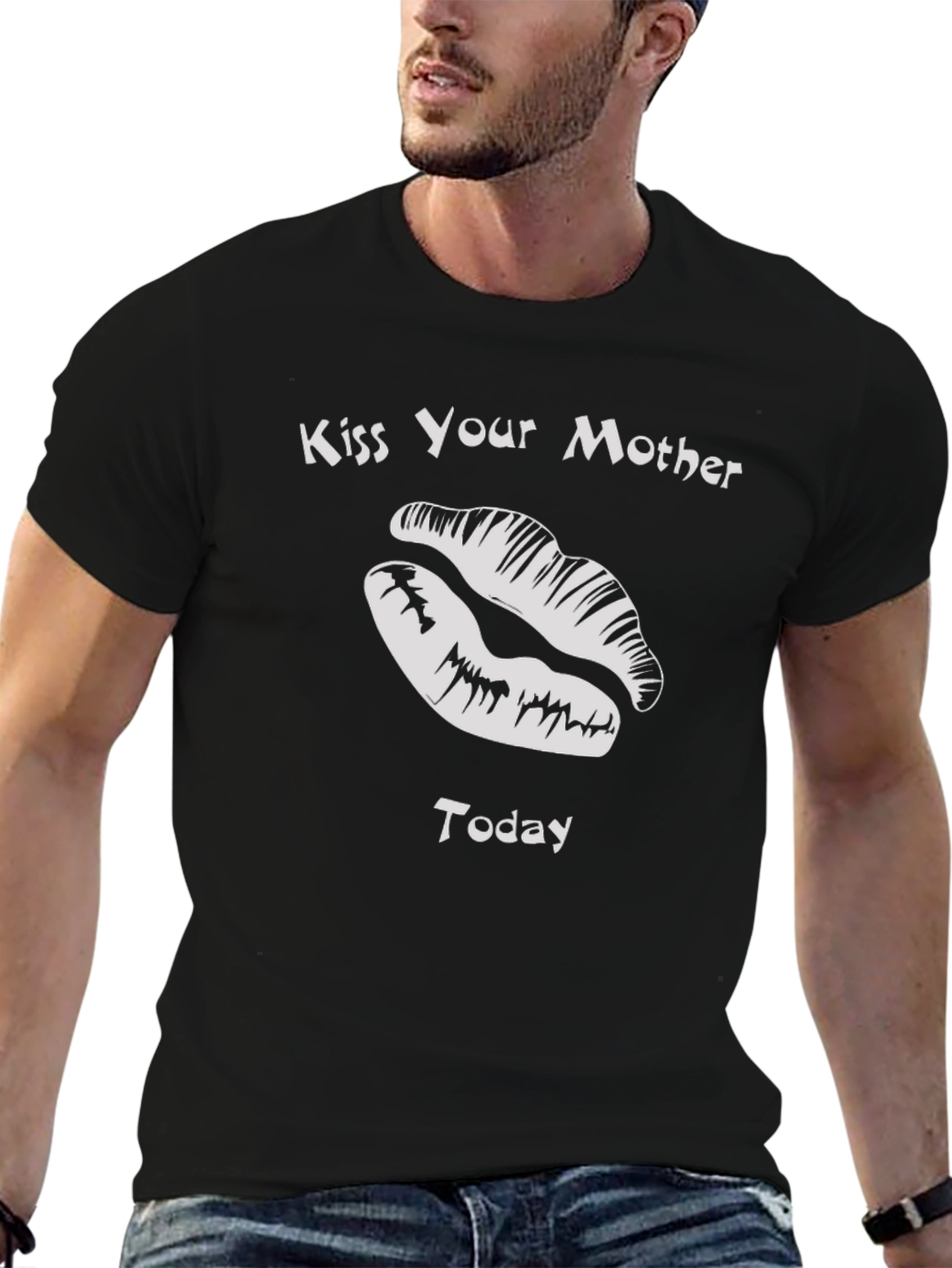 Black Kiss Your Mother Today Black Graphic Tee view 6