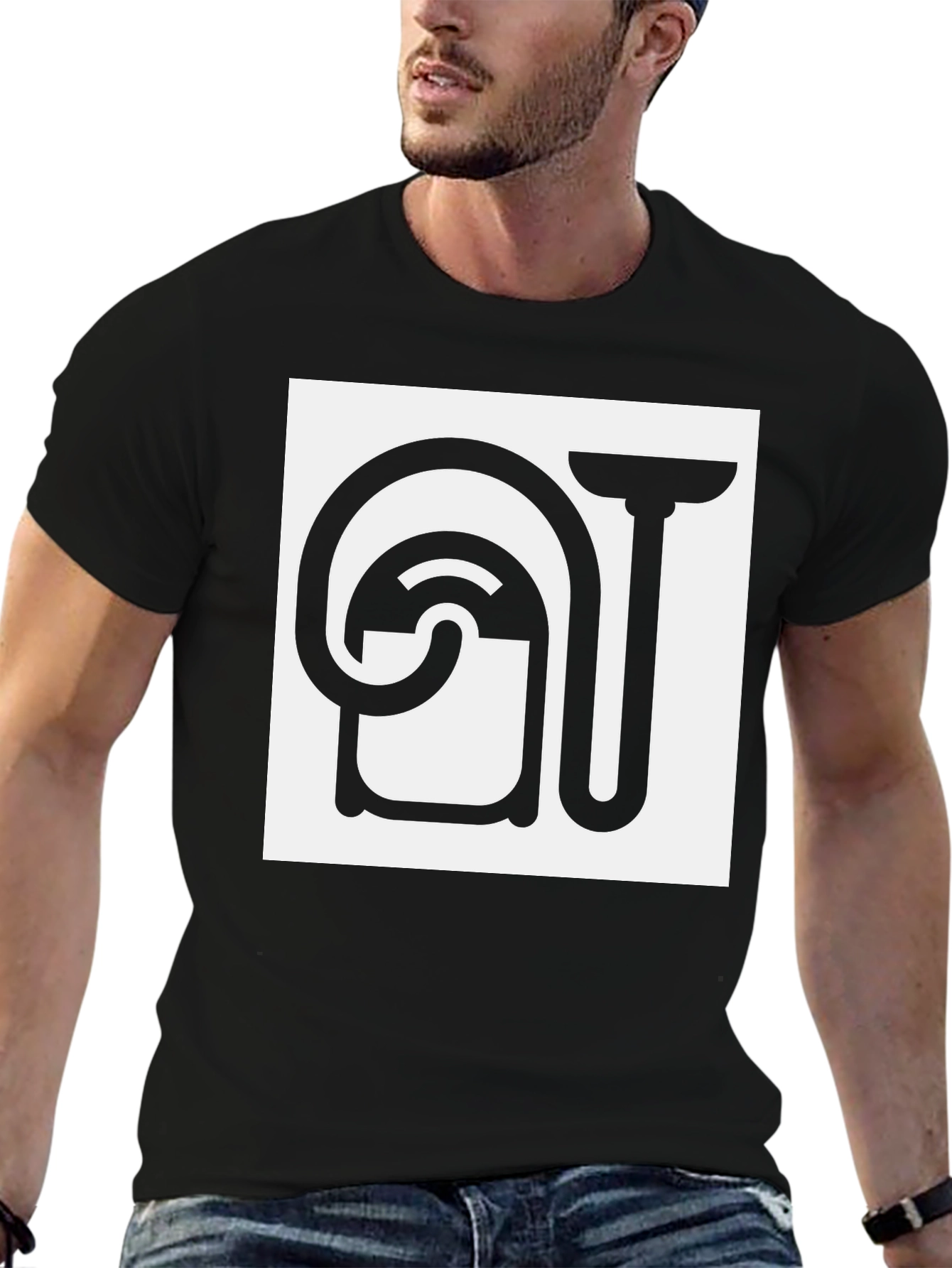 Black Abstract Plumbing Graphic Tee view 6