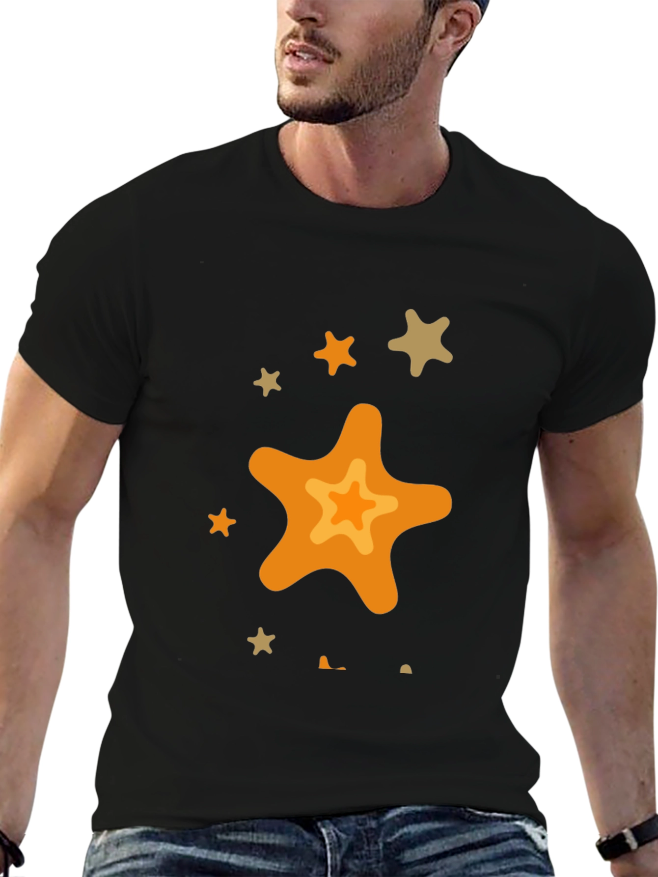 Black Star Graphic Black T-Shirt - Casual Style view 6