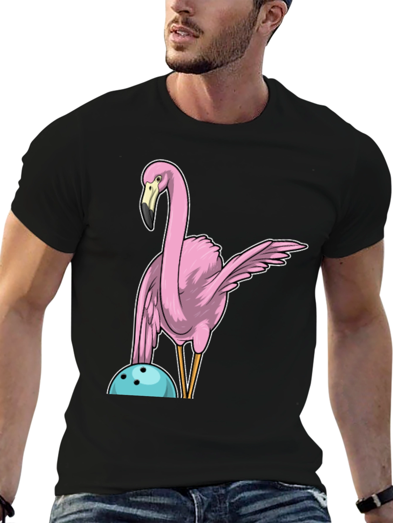 Black Flamingo Bowling T-Shirt view 6