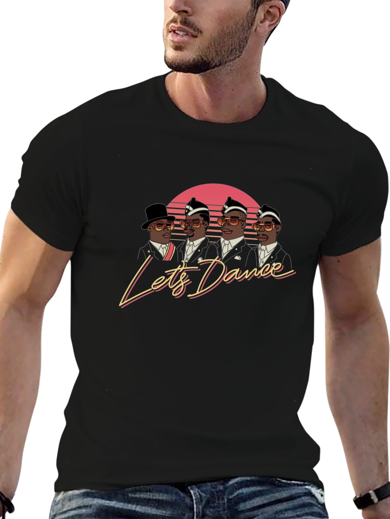 Black Let's Dance Coffin Dance T-Shirt view 6