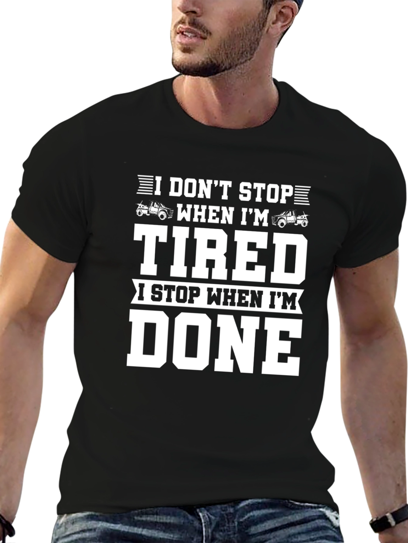 Black I Don't Stop When I'm Tired T-Shirt view 6