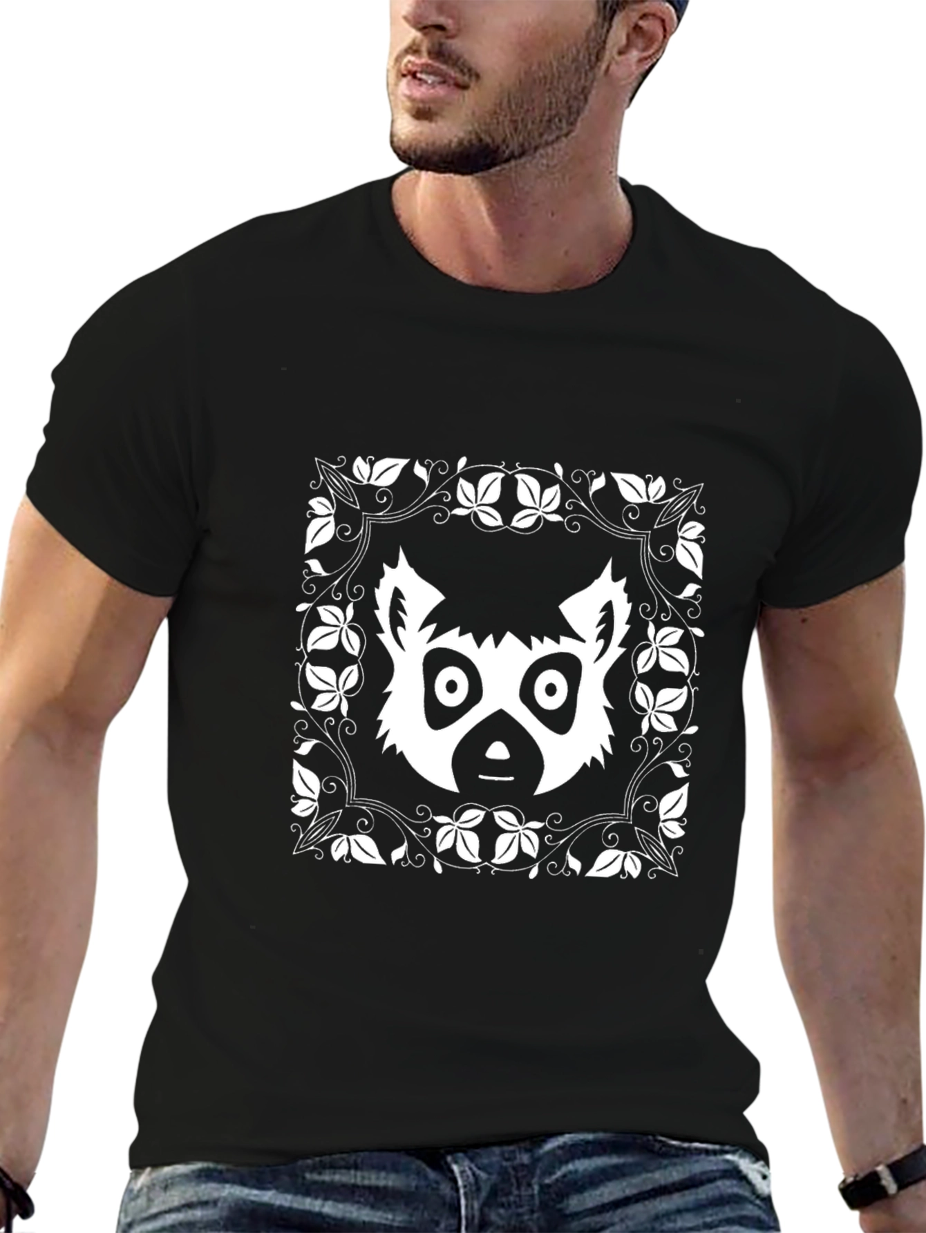 Black Lemur Graphic Tee - Black Cotton Blend view 6