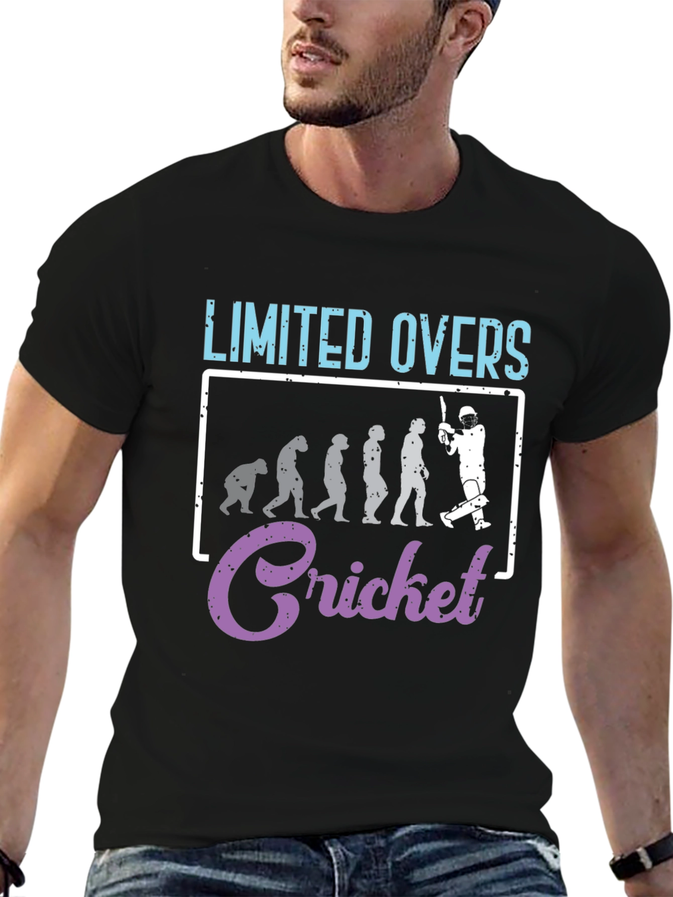 Black Limited Overs Cricket Evolution T-Shirt view 6