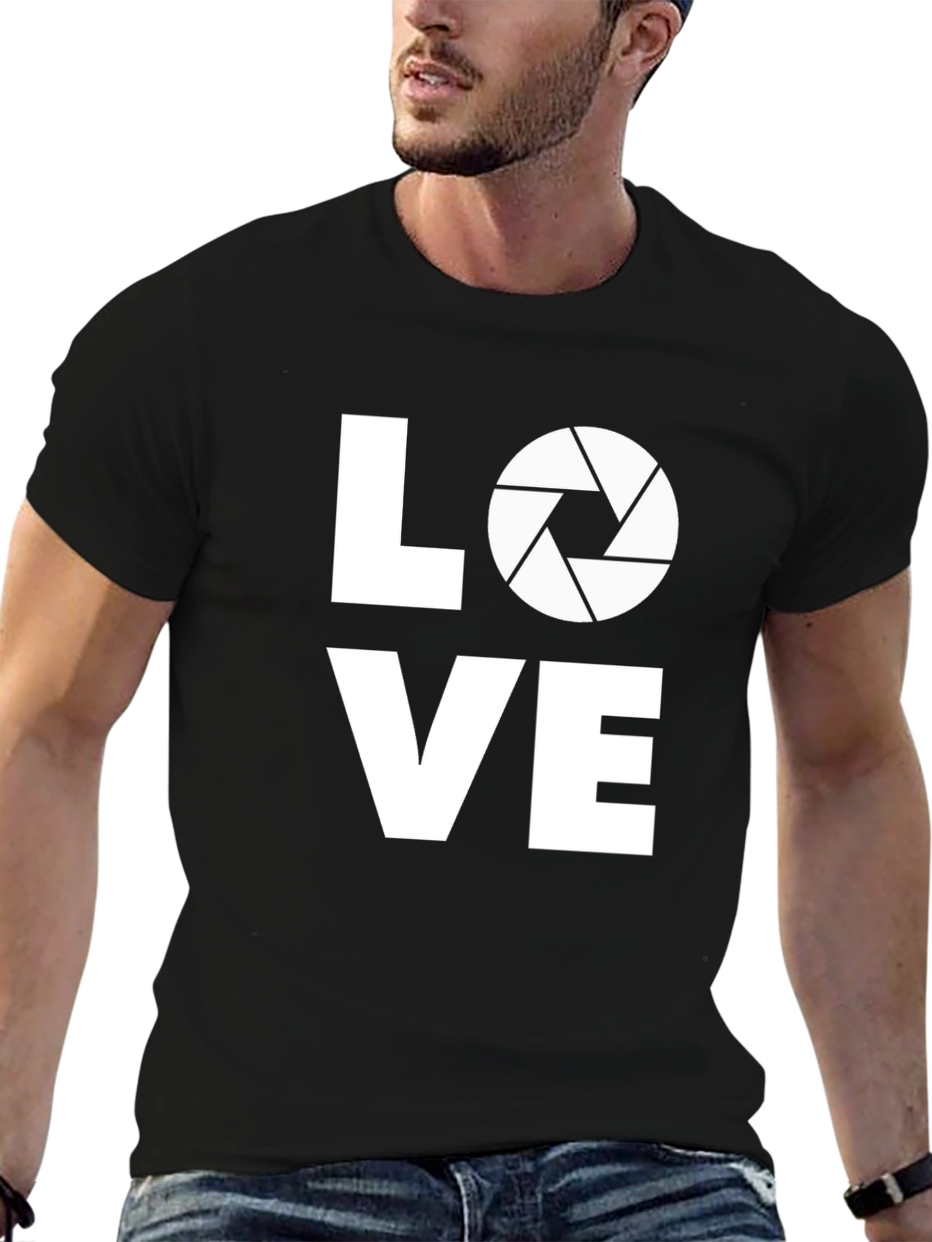 Black Photographer Love Graphic T-Shirt - Black view 6