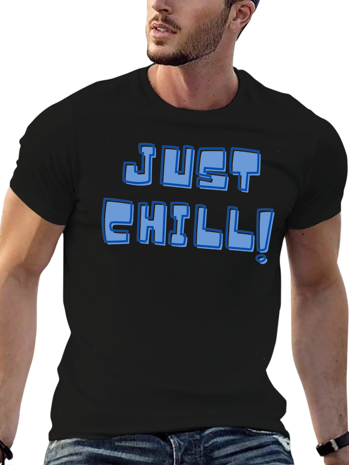 Black Just Chill! Graphic Tee - Black Short Sleeve view 6