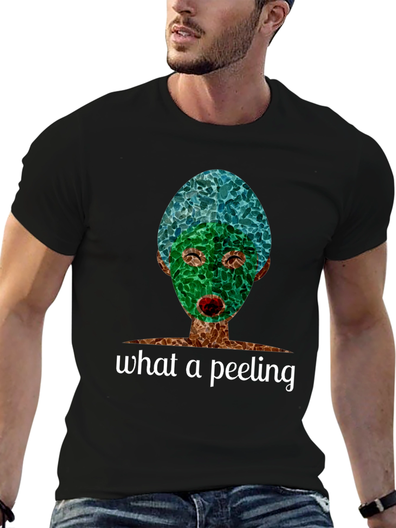 Black What a Peeling T-Shirt | Funny Spa Day Tee view 6