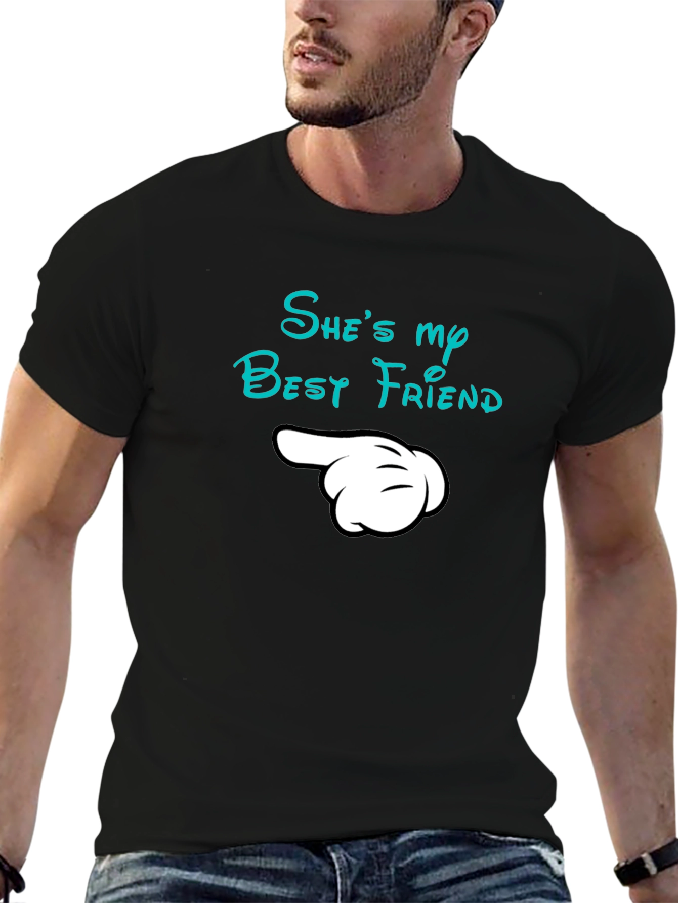 Black She's My Best Friend Matching Tee view 6