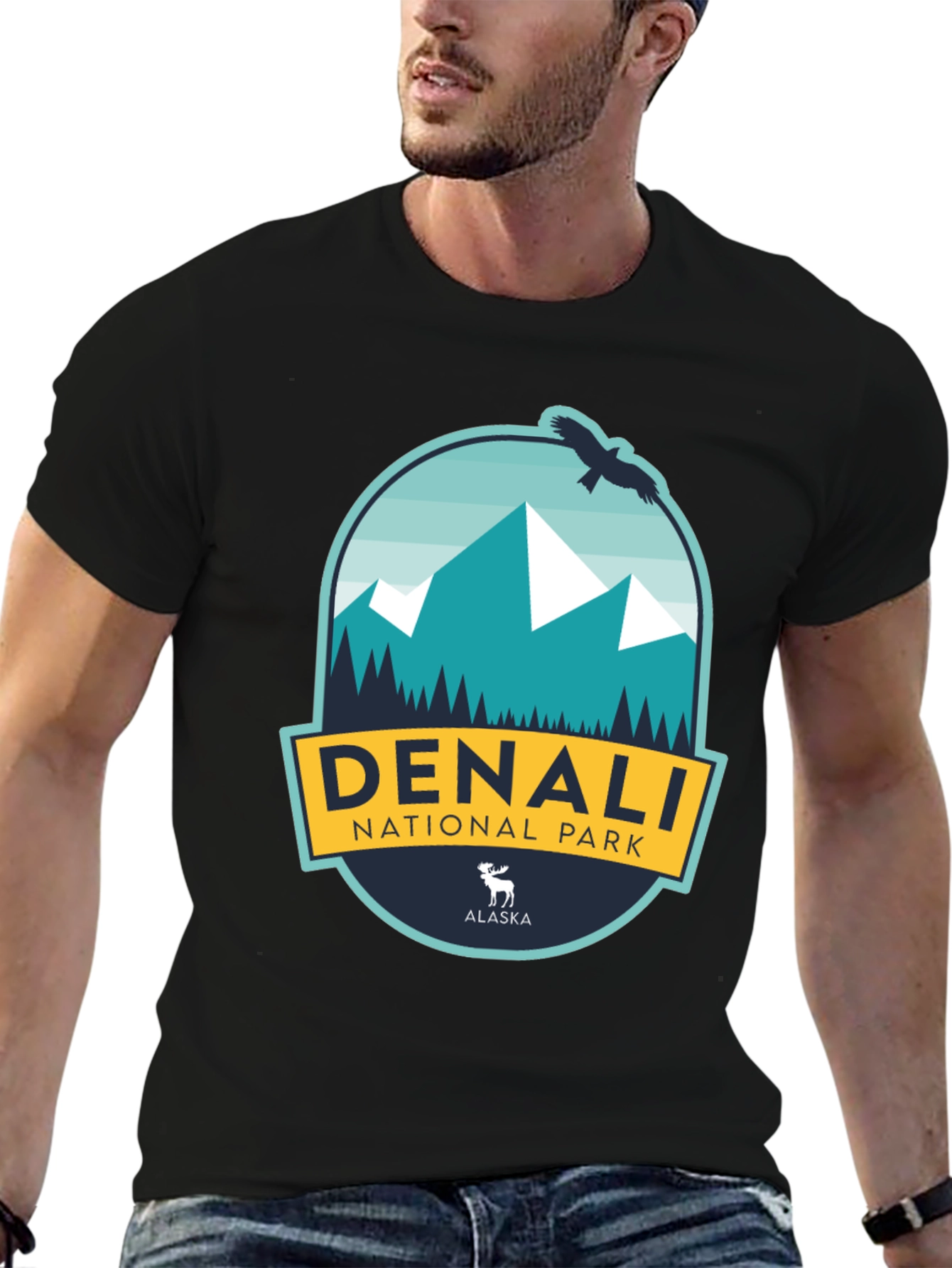 Black Denali National Park Black T-Shirt view 6