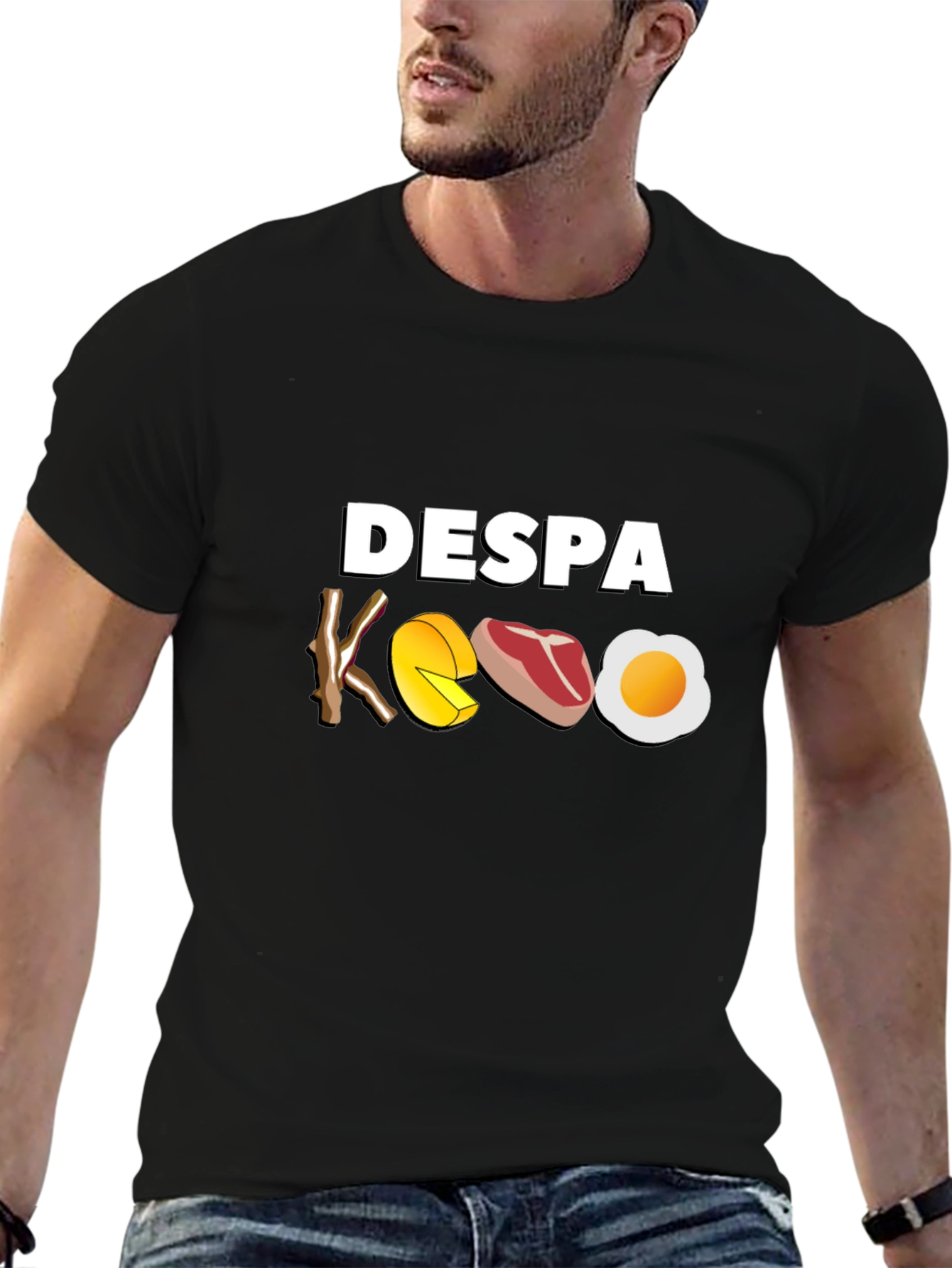 Black DESPA KOEO Foodie T-Shirt Funny Gift view 6