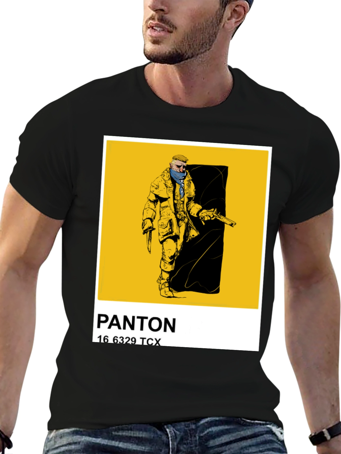 Black Pantone Color Block T-Shirt - Black view 6