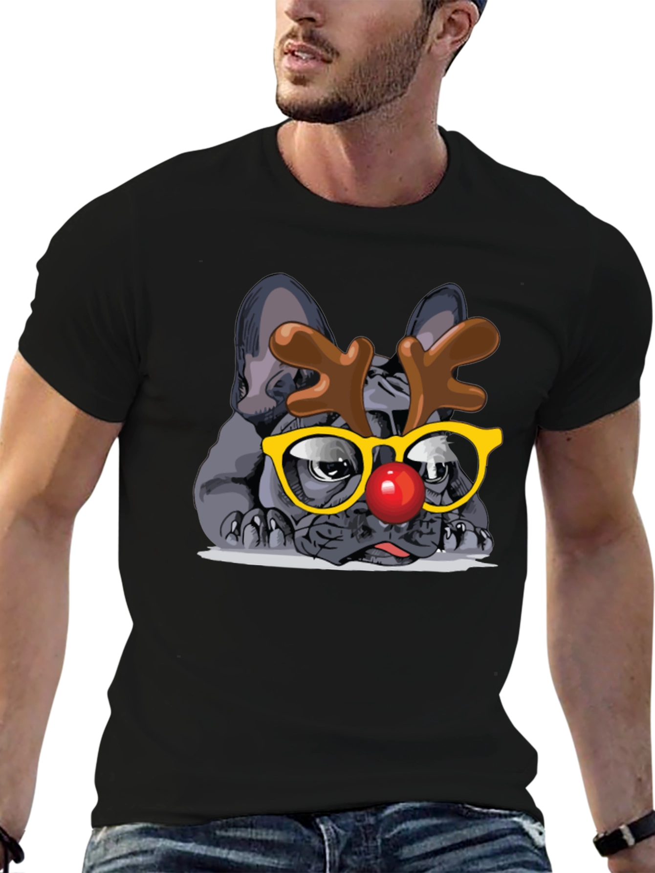 Black Dog Reindeer T-Shirt view 6