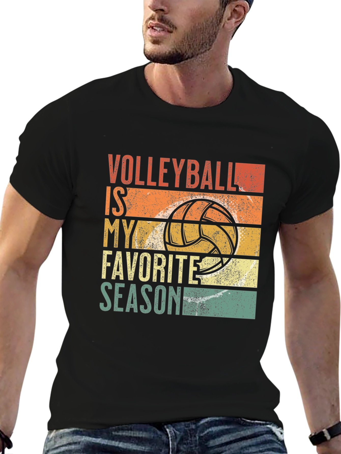 Black Volleyball Is My Favorite Season Graphic Tee view 6