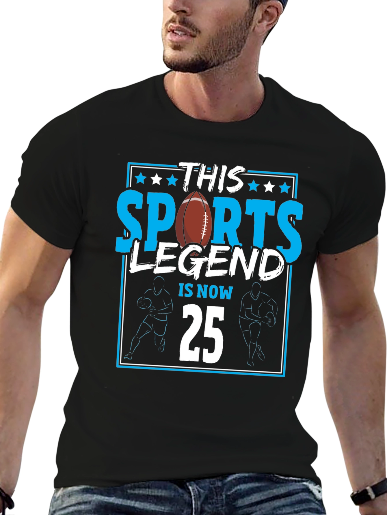 Black Sports Legend 25th Birthday T-Shirt view 6
