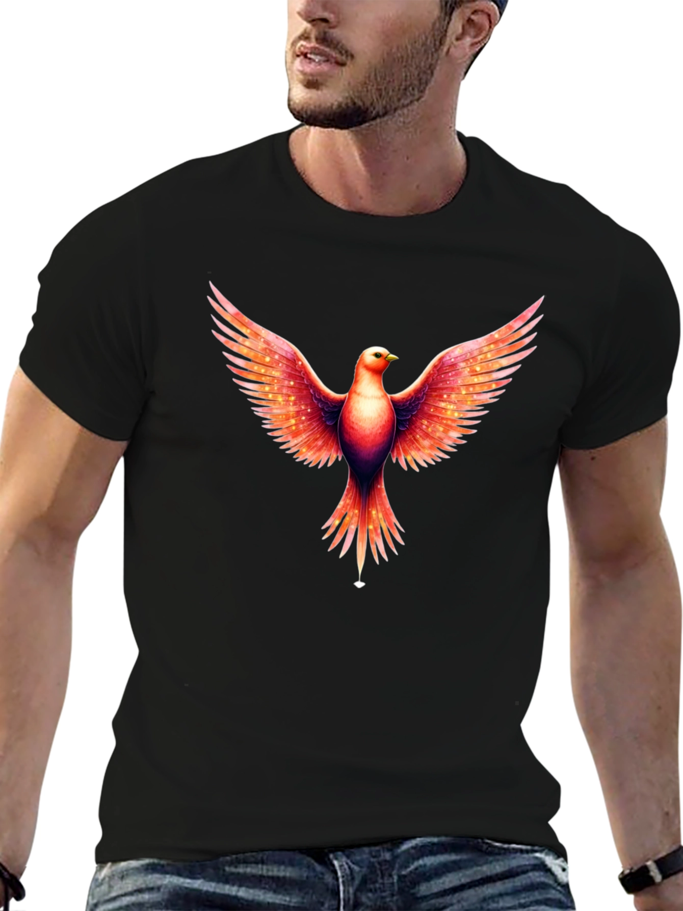 Black Phoenix Graphic T-Shirt - Rising in Style view 6