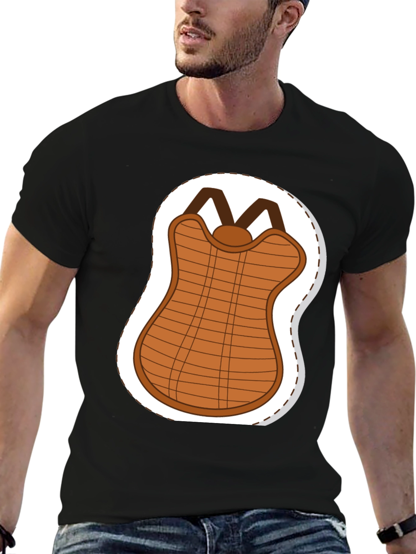 Black Baseball Catcher T-Shirt view 6