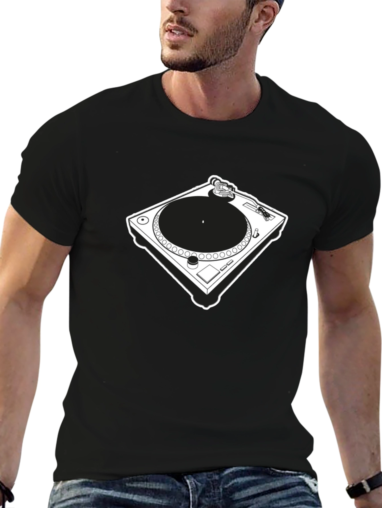 Black Cool Turntable Graphic Tee - Black view 6