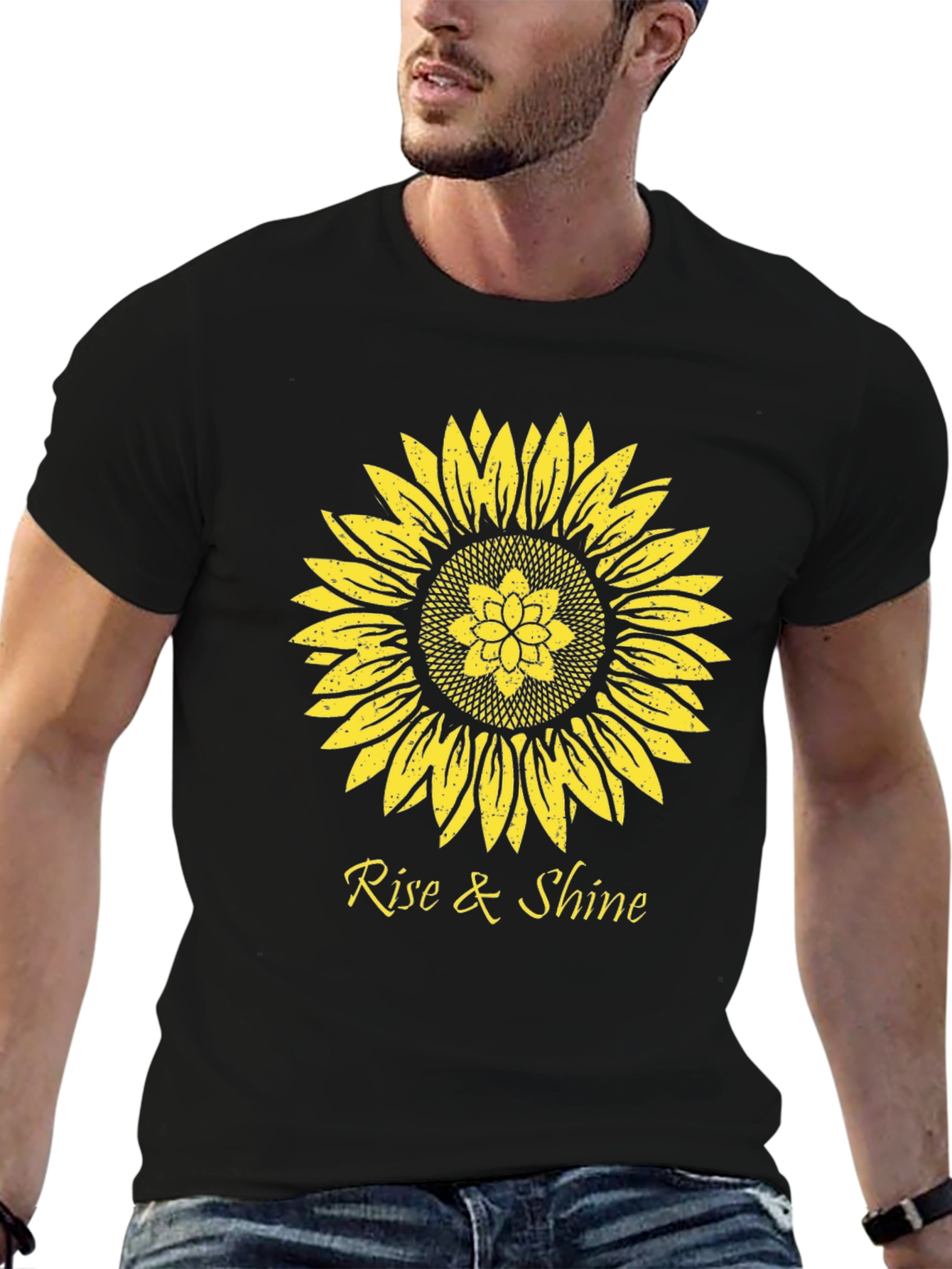 Black Sunflower Rise & Shine Graphic T-Shirt view 6