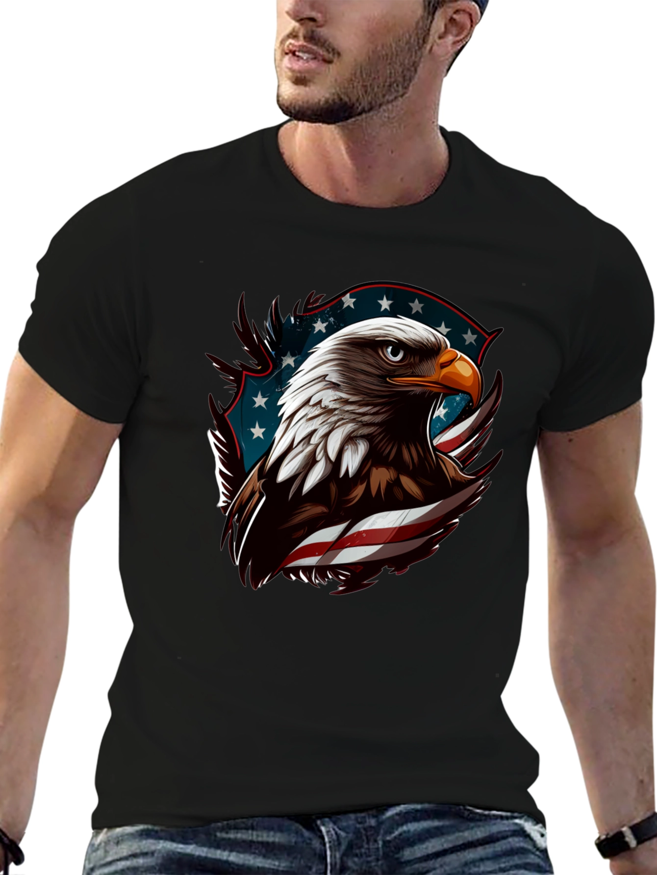 Black American Eagle Graphic Tee view 6