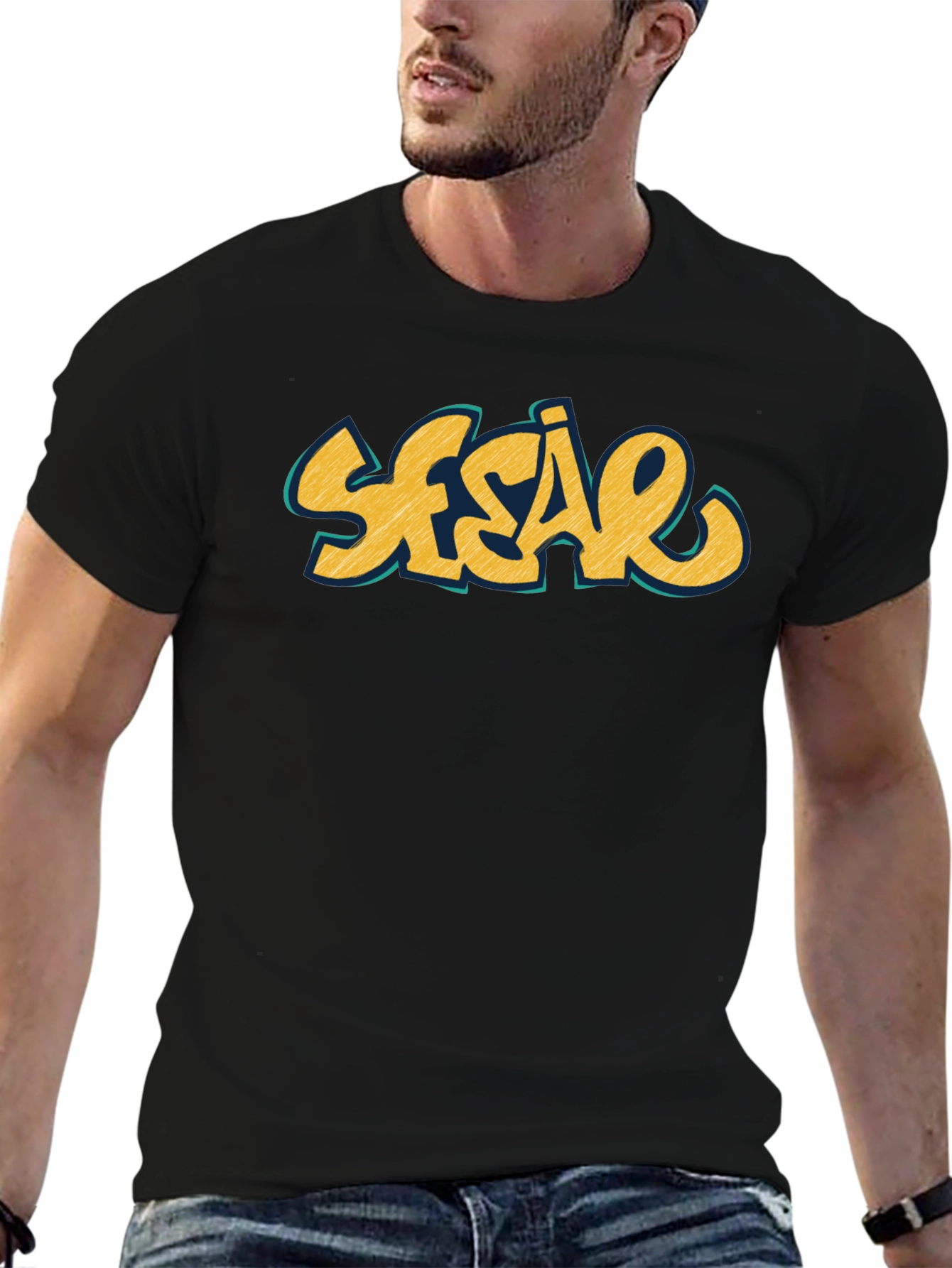 Black Sesão Black Graphic Tee - Casual Streetwear Style view 6