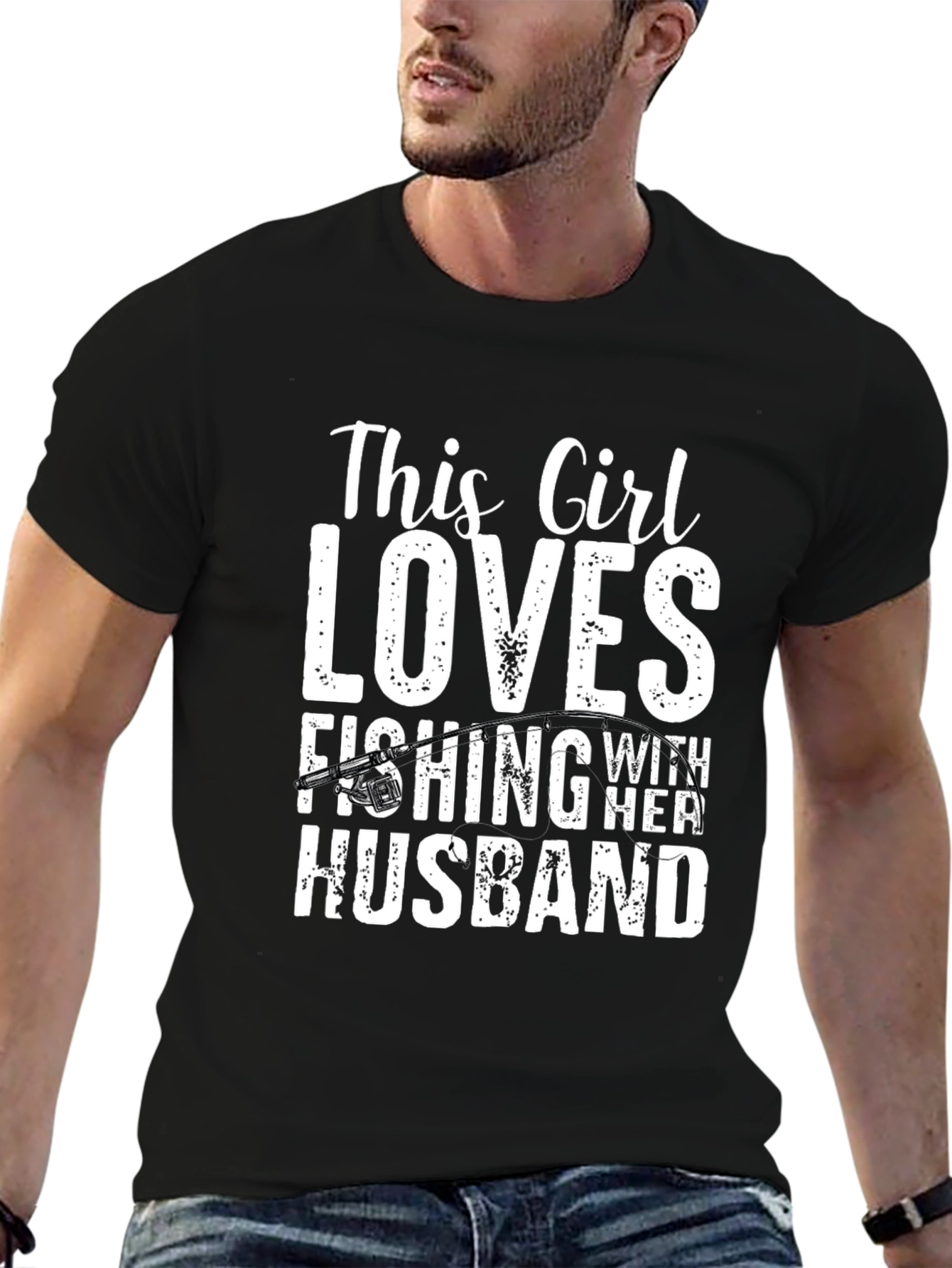 Black Fishing Lover T-Shirt view 6