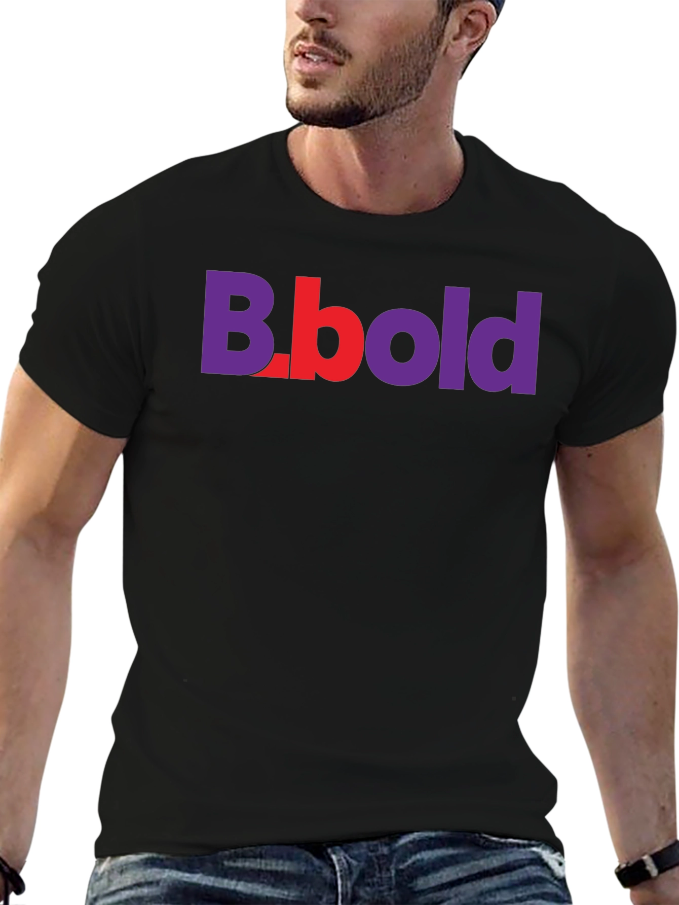 Black Bold Statement Tee - Unique Graphic Design view 6