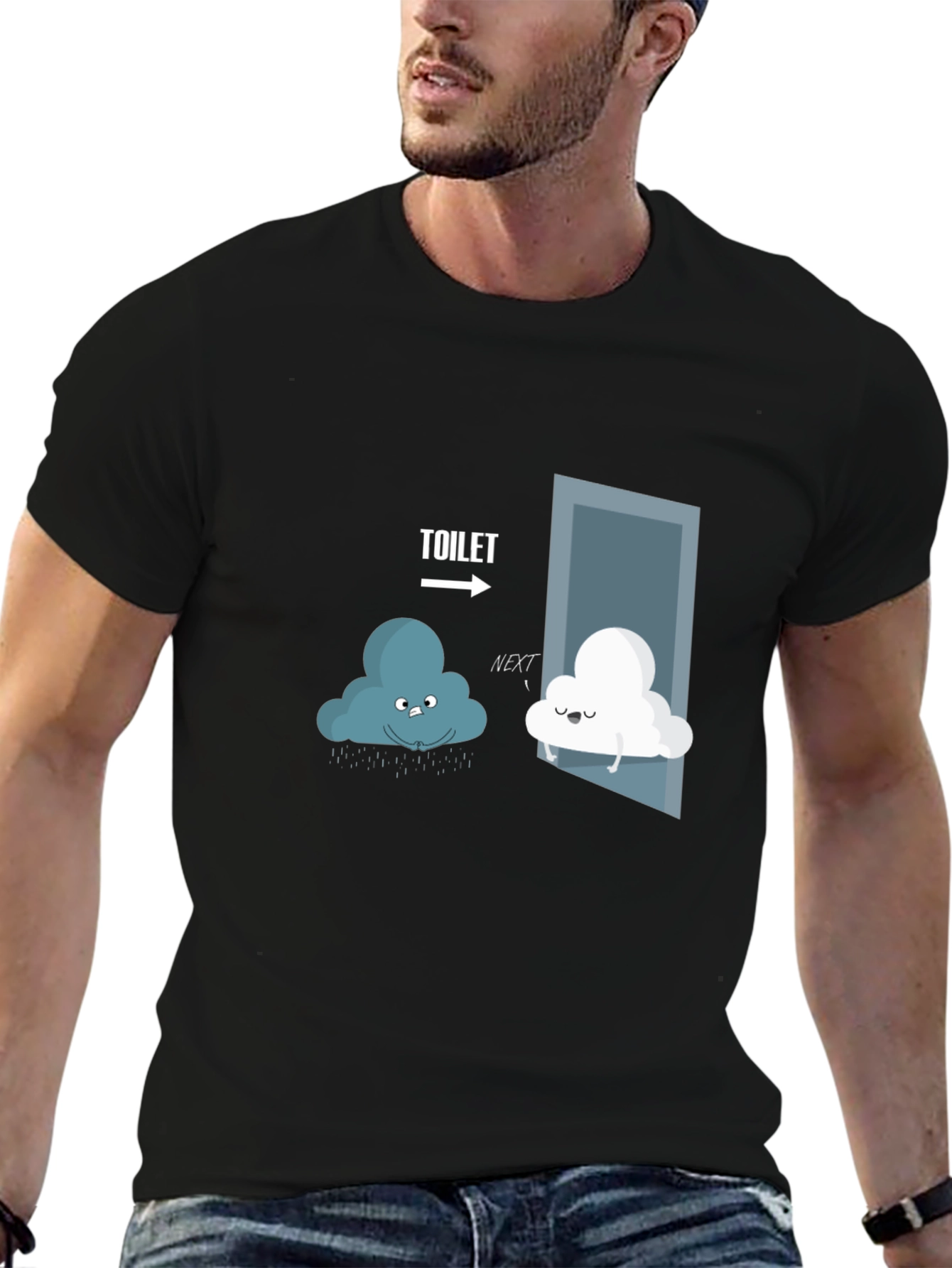 Black Toilet Humor Cloud T-Shirt  view 6