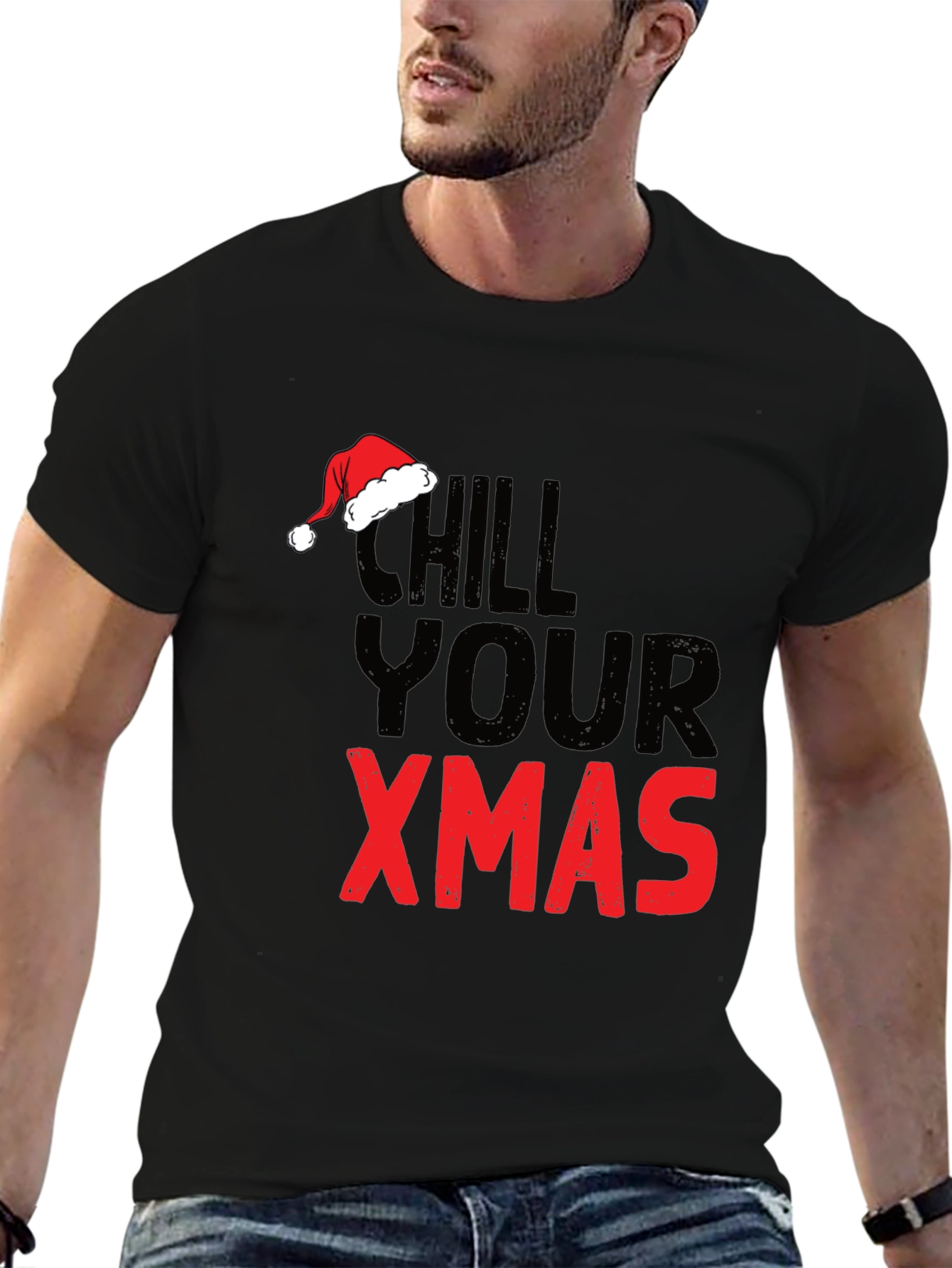 Black Chill Your Xmas Graphic Tee view 6