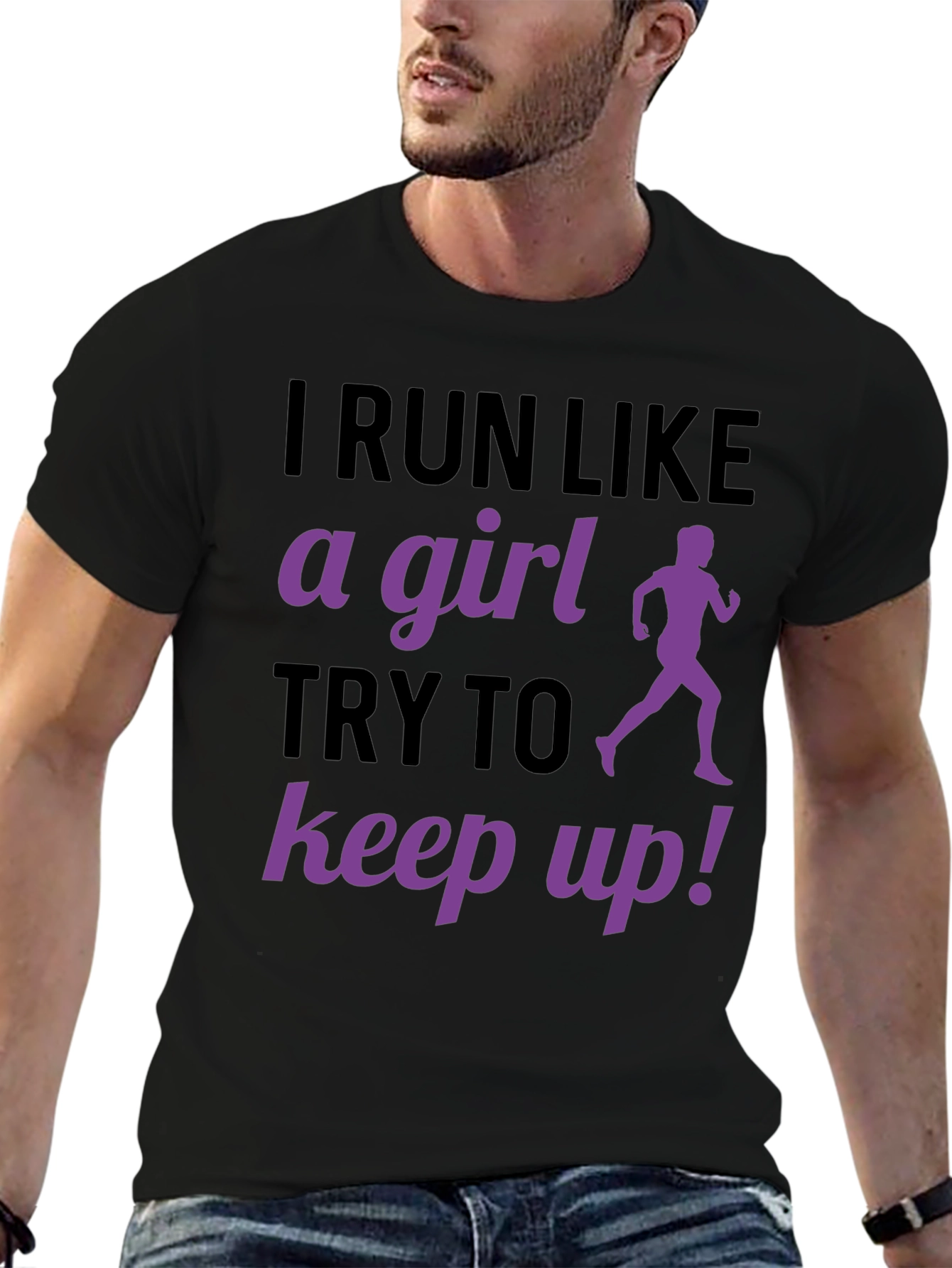 Black I Run Like A Girl T-Shirt Funny Running Gift view 6