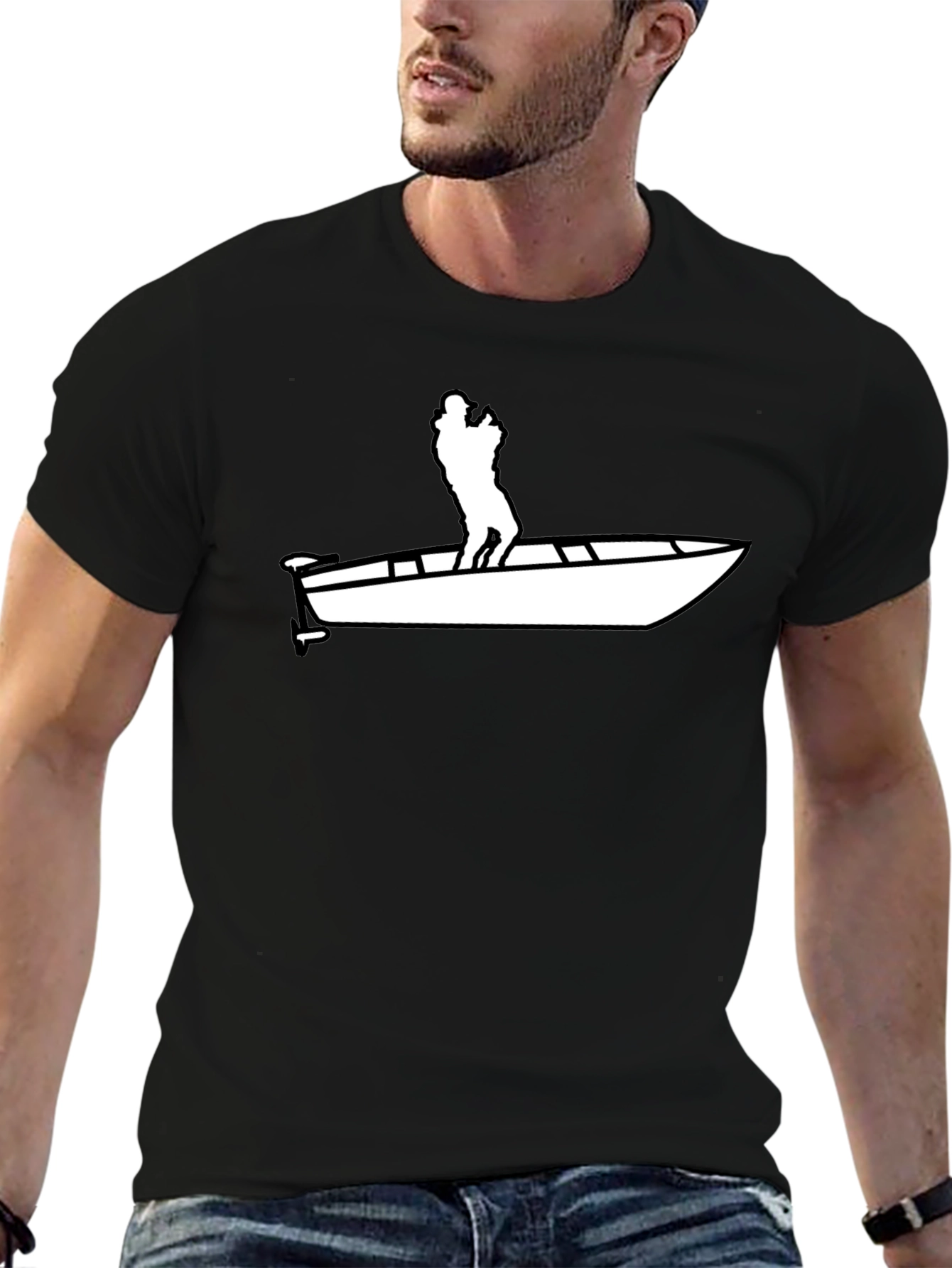 Black Black Boat Silhouette T-Shirt view 6