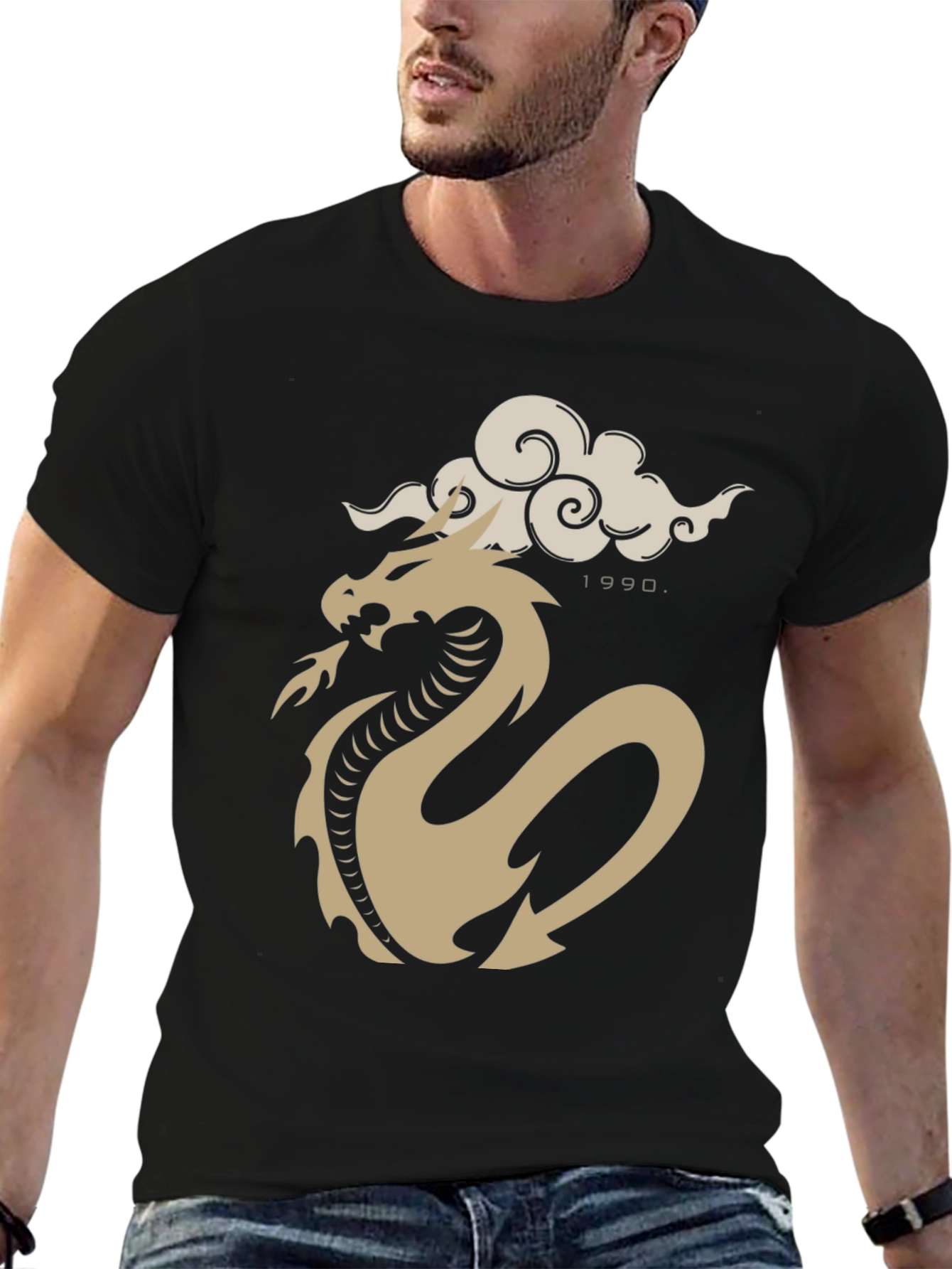 Black Dragon Cloud Graphic Tee - Black view 6