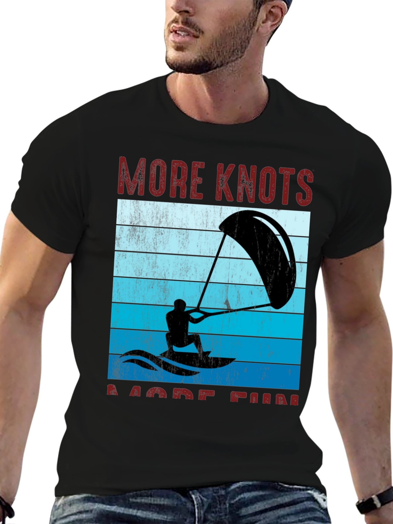 Black More Knots More Fun Watersport T-Shirt view 6