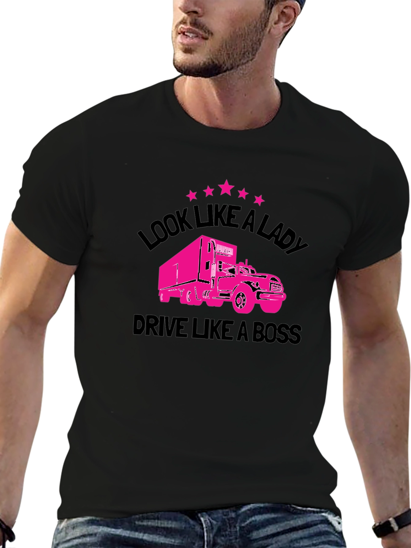 Black Look Like A Lady Drive Like A Boss T-Shirt view 6