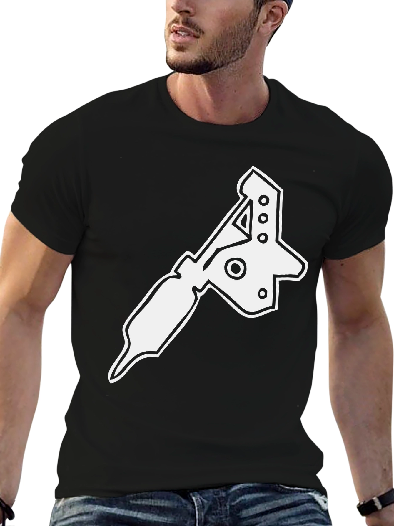 Black Tattoo Machine Graphic T-Shirt - Black Cotton Tee view 6