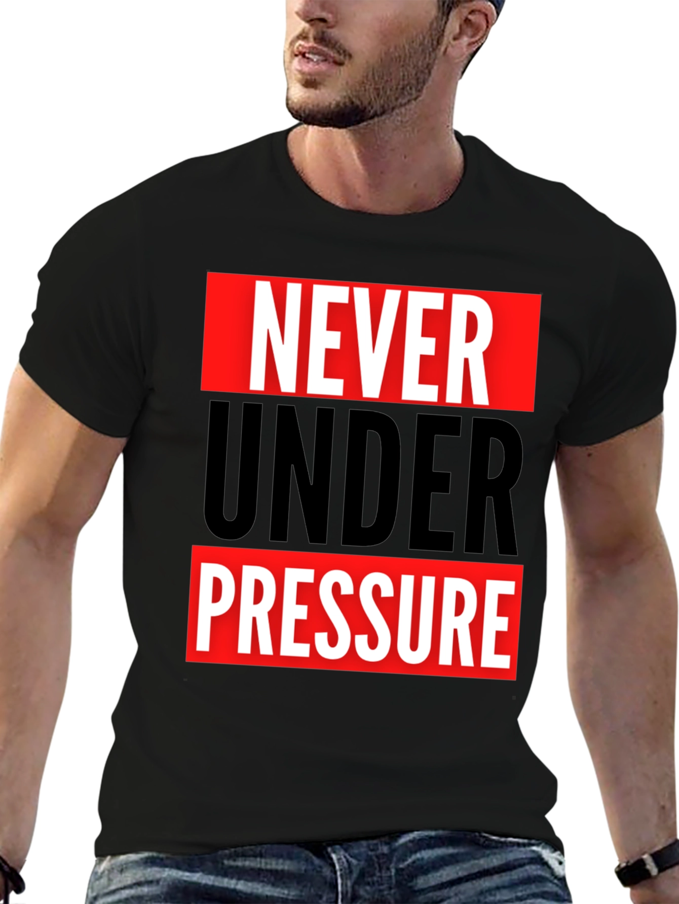Black Never Under Pressure Graphic Tee view 6