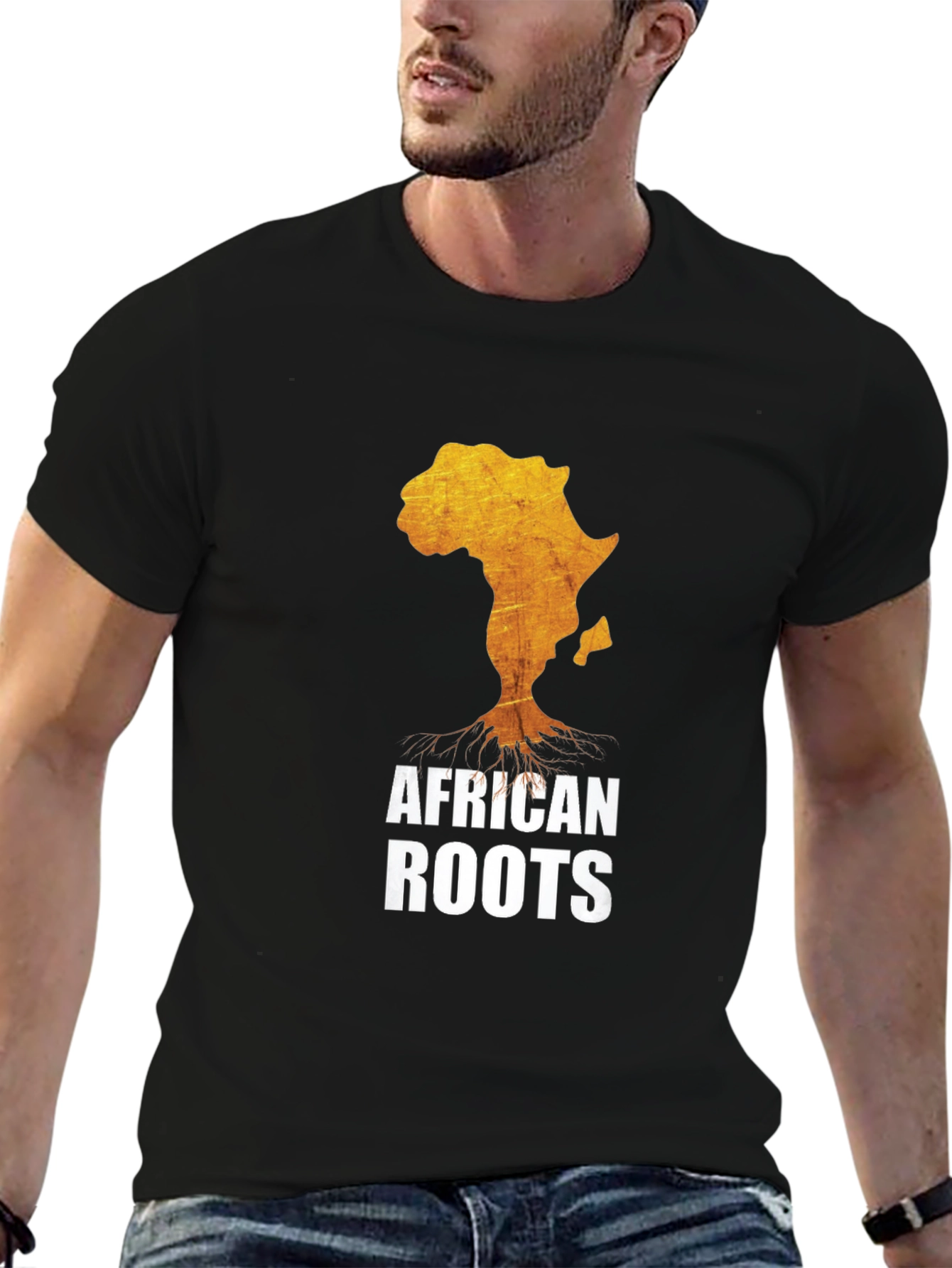 Black African Roots T-Shirt - Black Graphic Tee view 6
