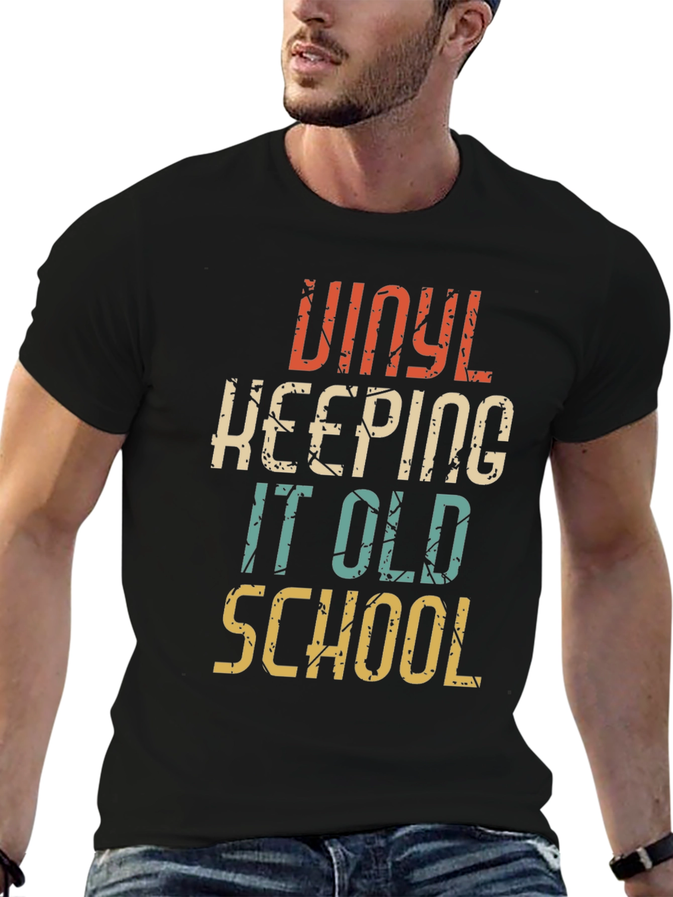 Black Vinyl Keeping It Old School T-Shirt view 6