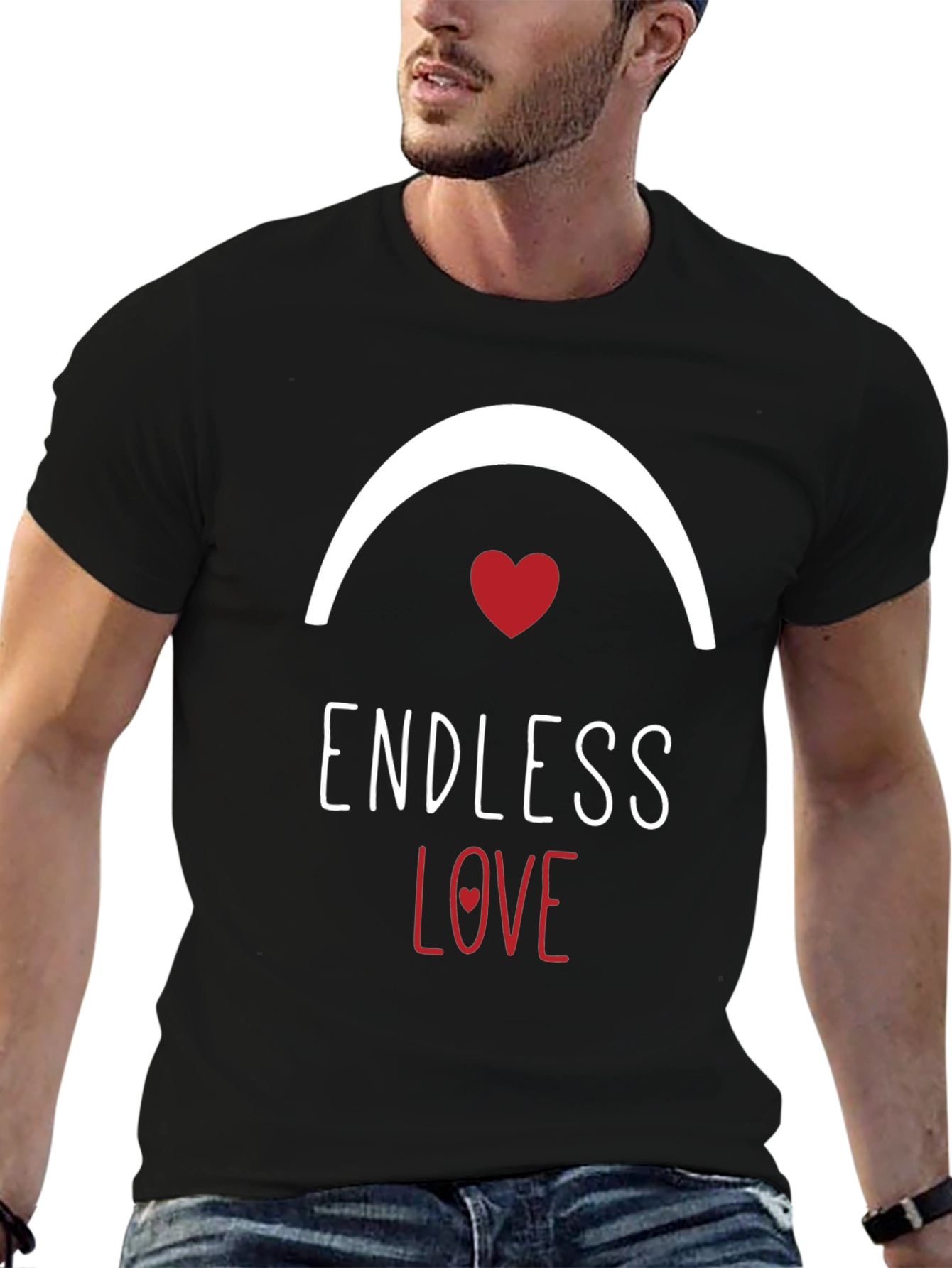 Black Endless Love Graphic Tee - Soft Cotton Blend view 6