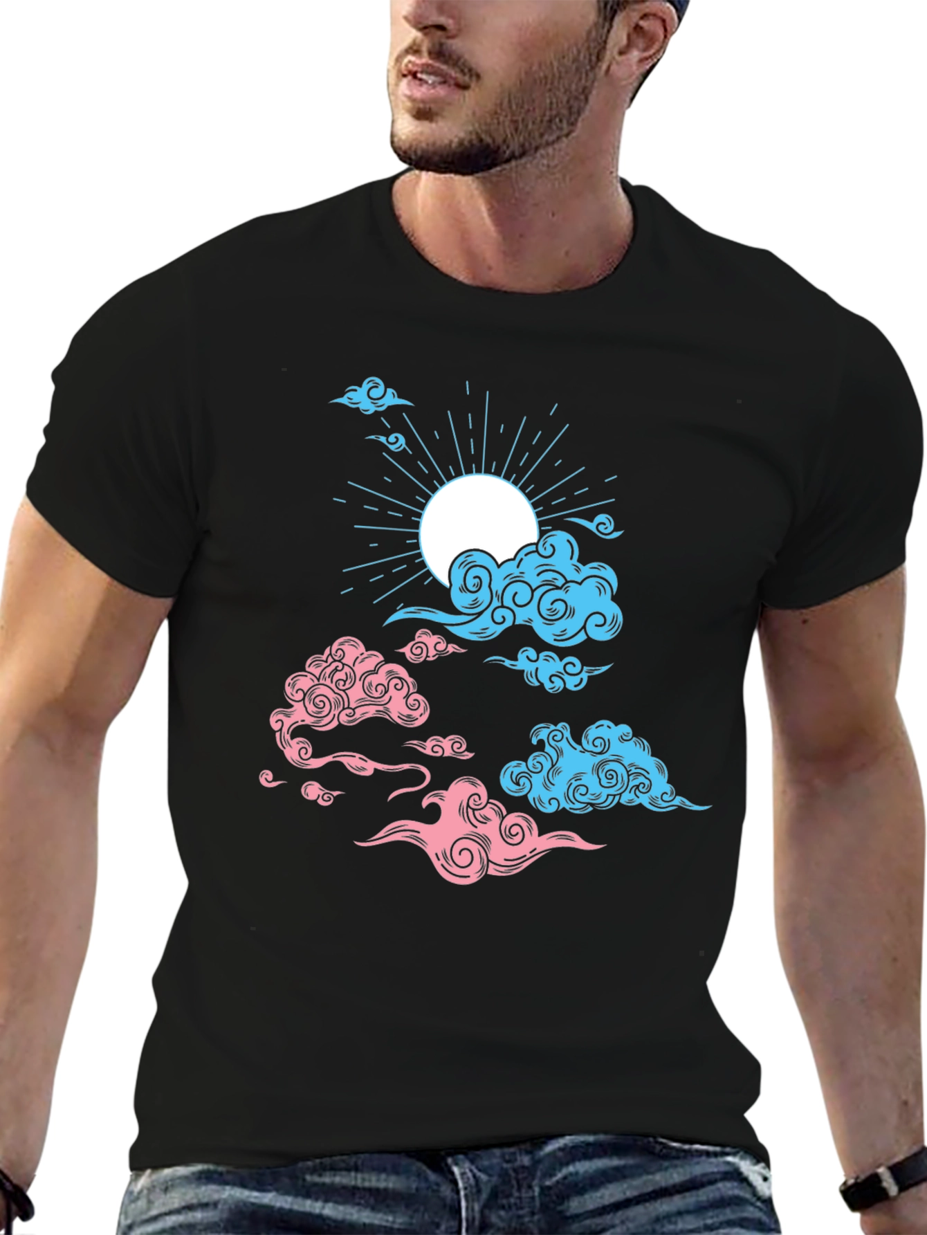 Black Trans Pride Clouds T-Shirt - Stylish & Supportive Apparel view 6