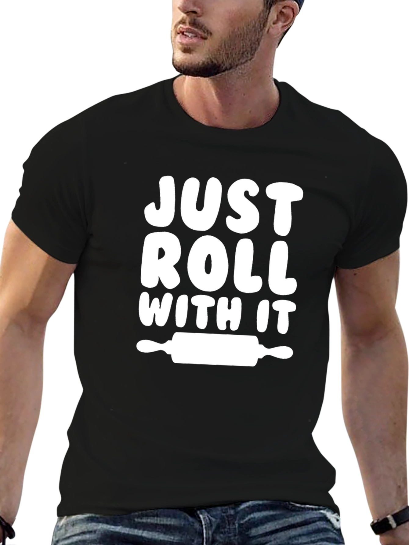 Black Just Roll With It - Baker T-Shirt view 6