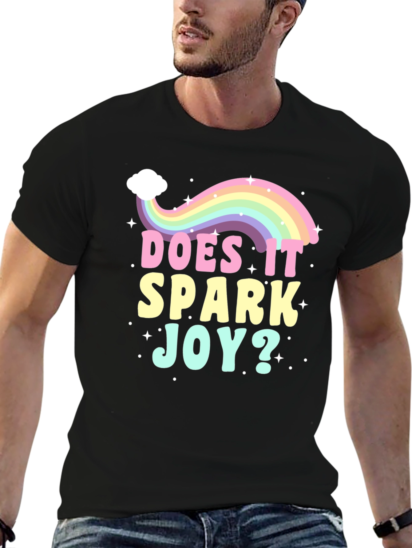 Black Spark Joy Rainbow T-Shirt view 6