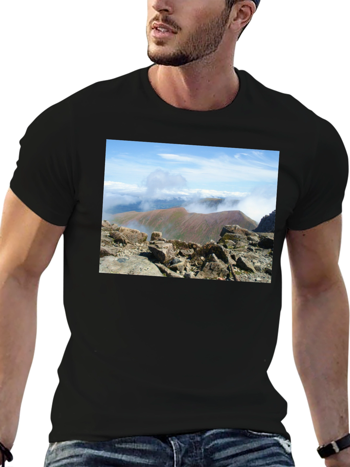 Black Mountain View Graphic Tee - Black Cotton Blend view 6