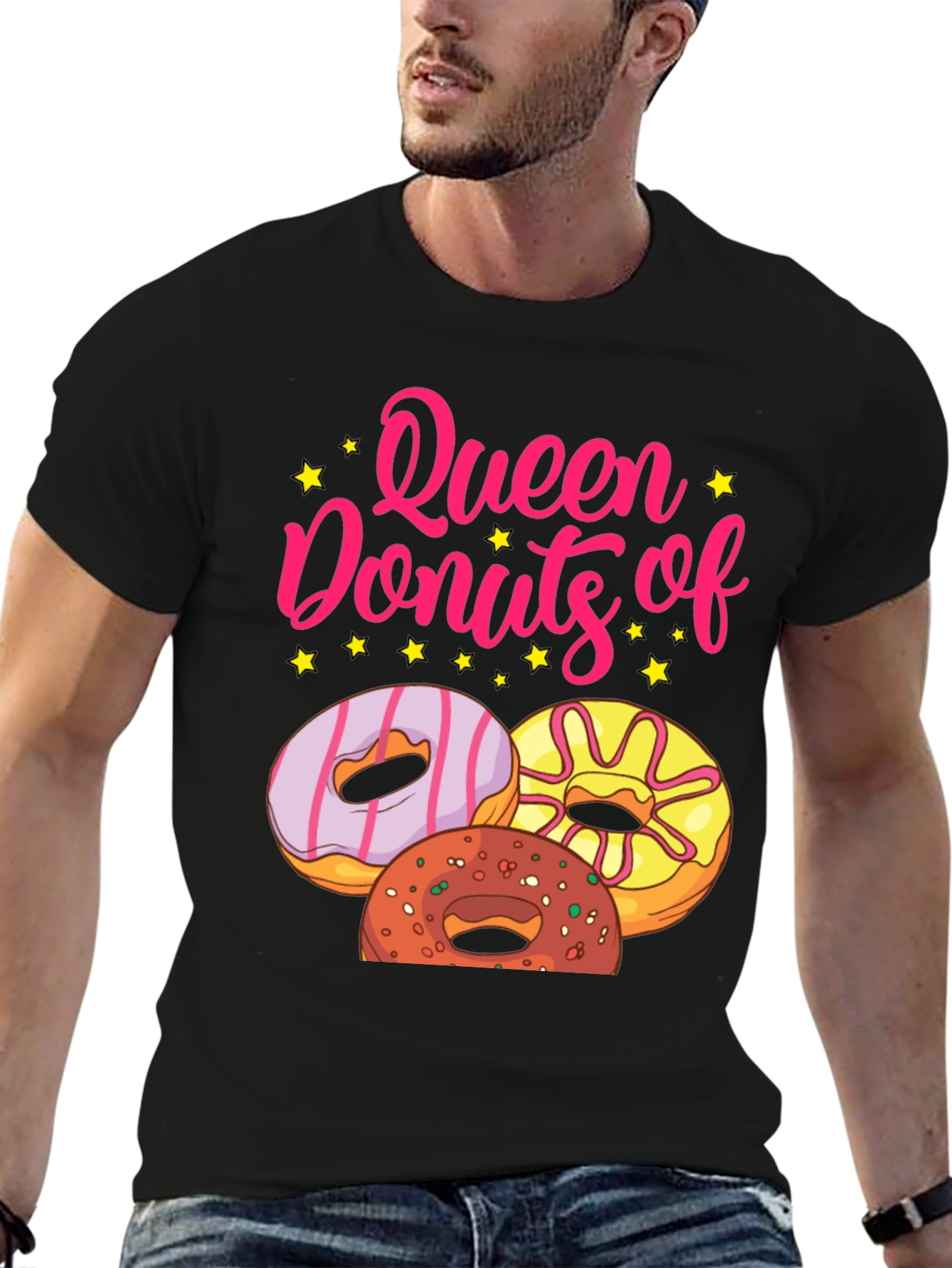 Black Queen of Donuts T-Shirt - Black Graphic Tee view 6