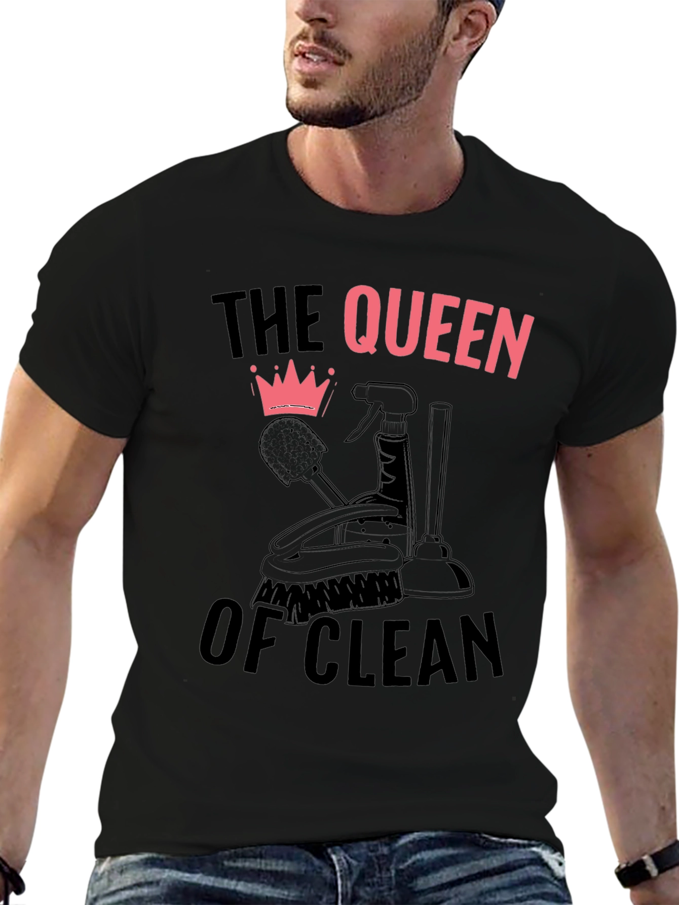 Black Queen of Clean Black Graphic T-Shirt view 6